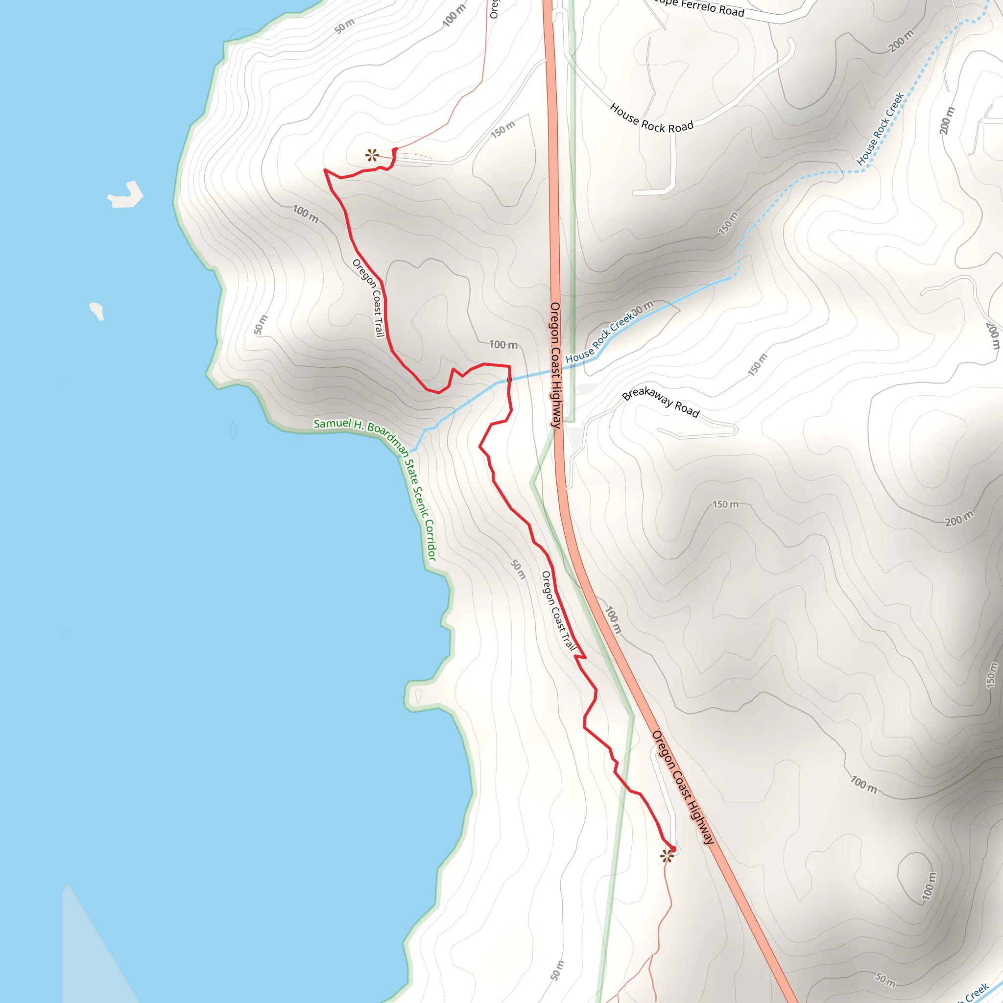 Oregon Coast Trail to Sand Hill mobile static map
