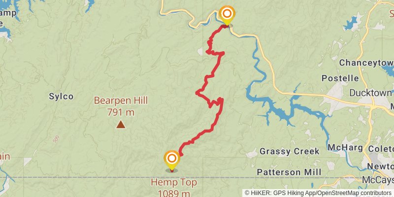 Benton Mackaye Trail stage 10 Map