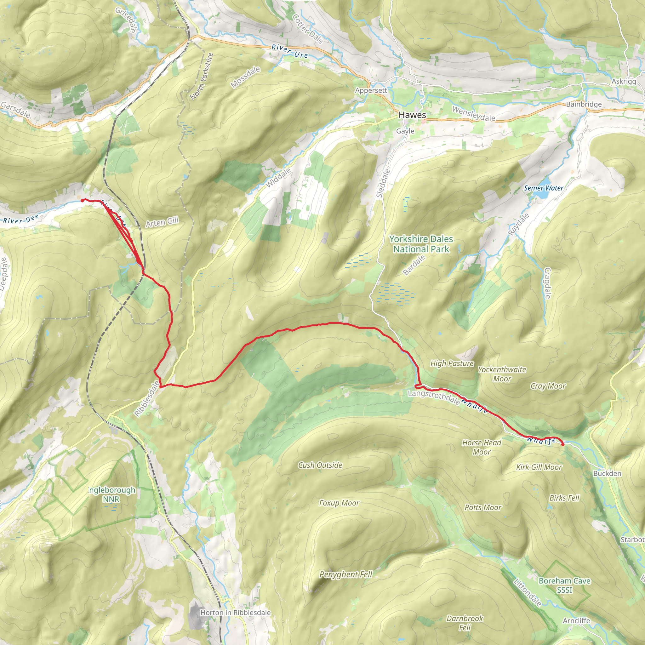 Hubberholme to Cowgill Walk mobile static map