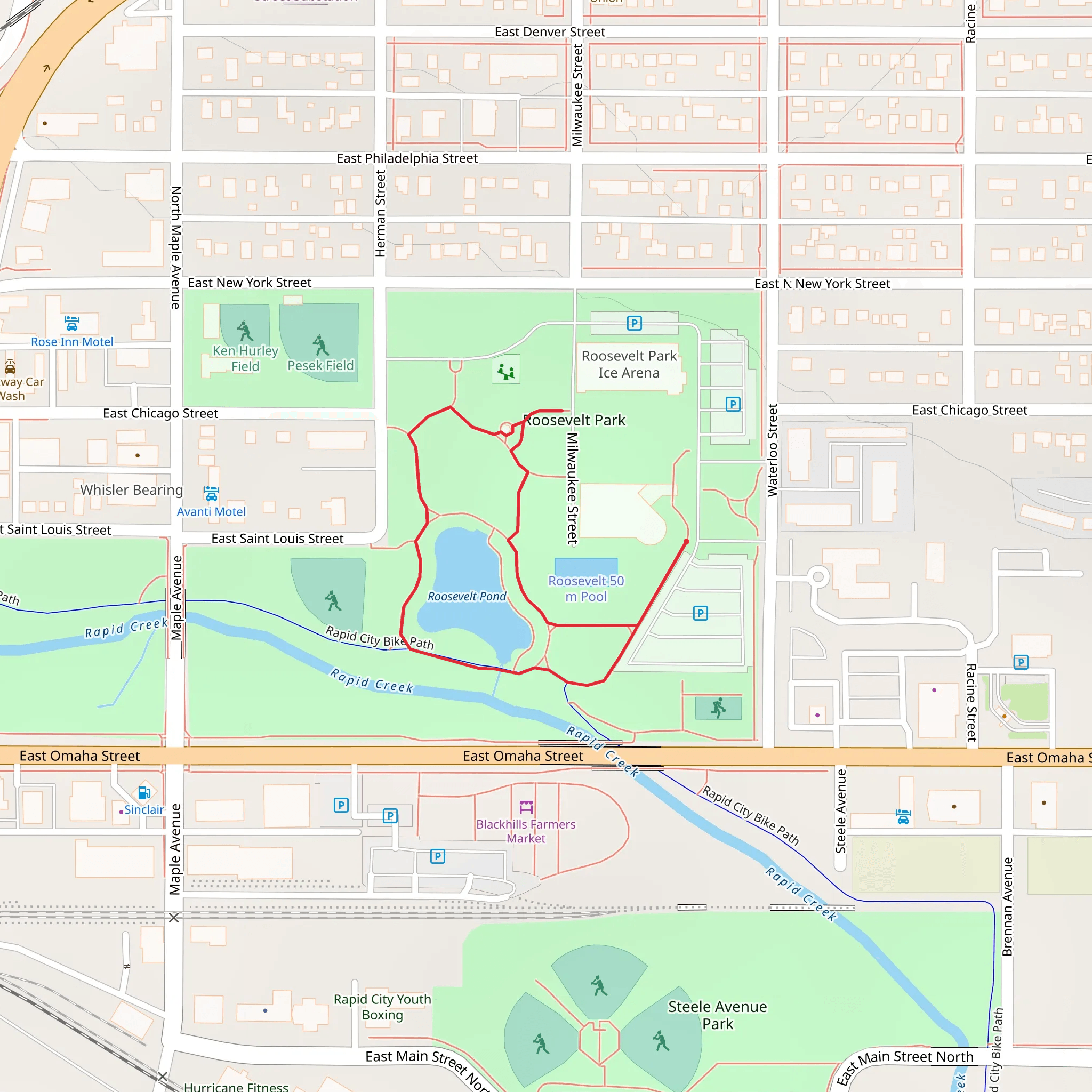 Roosevelt Pond Loop mobile static map