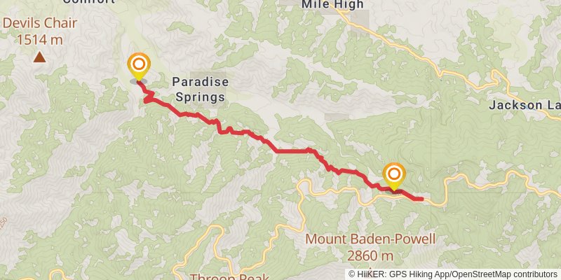 Manzanita Trail stage 2 Map