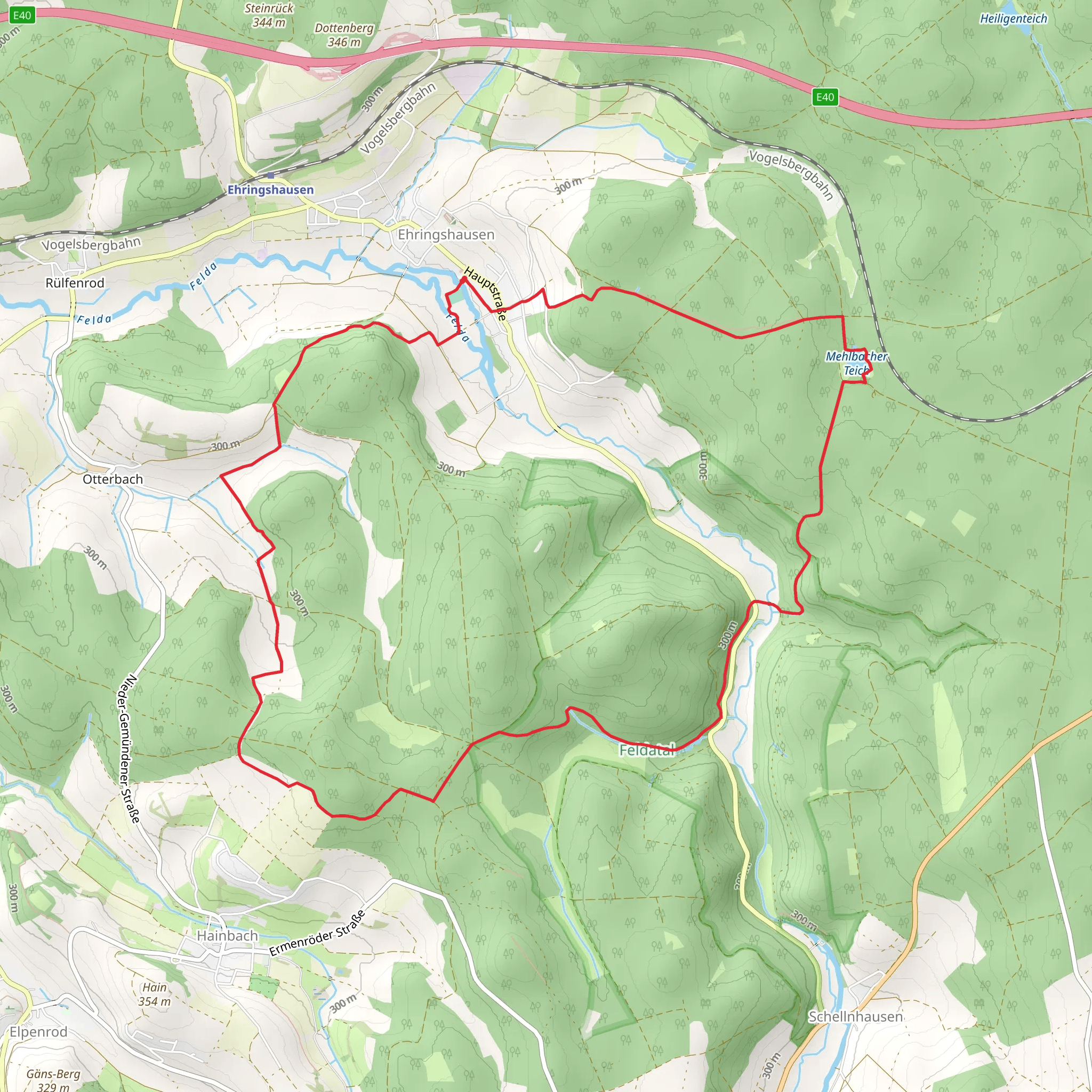 Mehlbacher Teich Feldatal via Heinzmanntour mobile static map