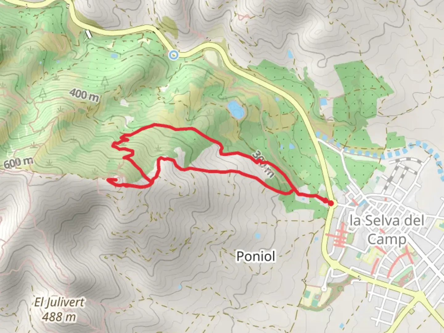 An image depicting the trail To the hermitage of San Pere SL C 155 and its surrounding area.