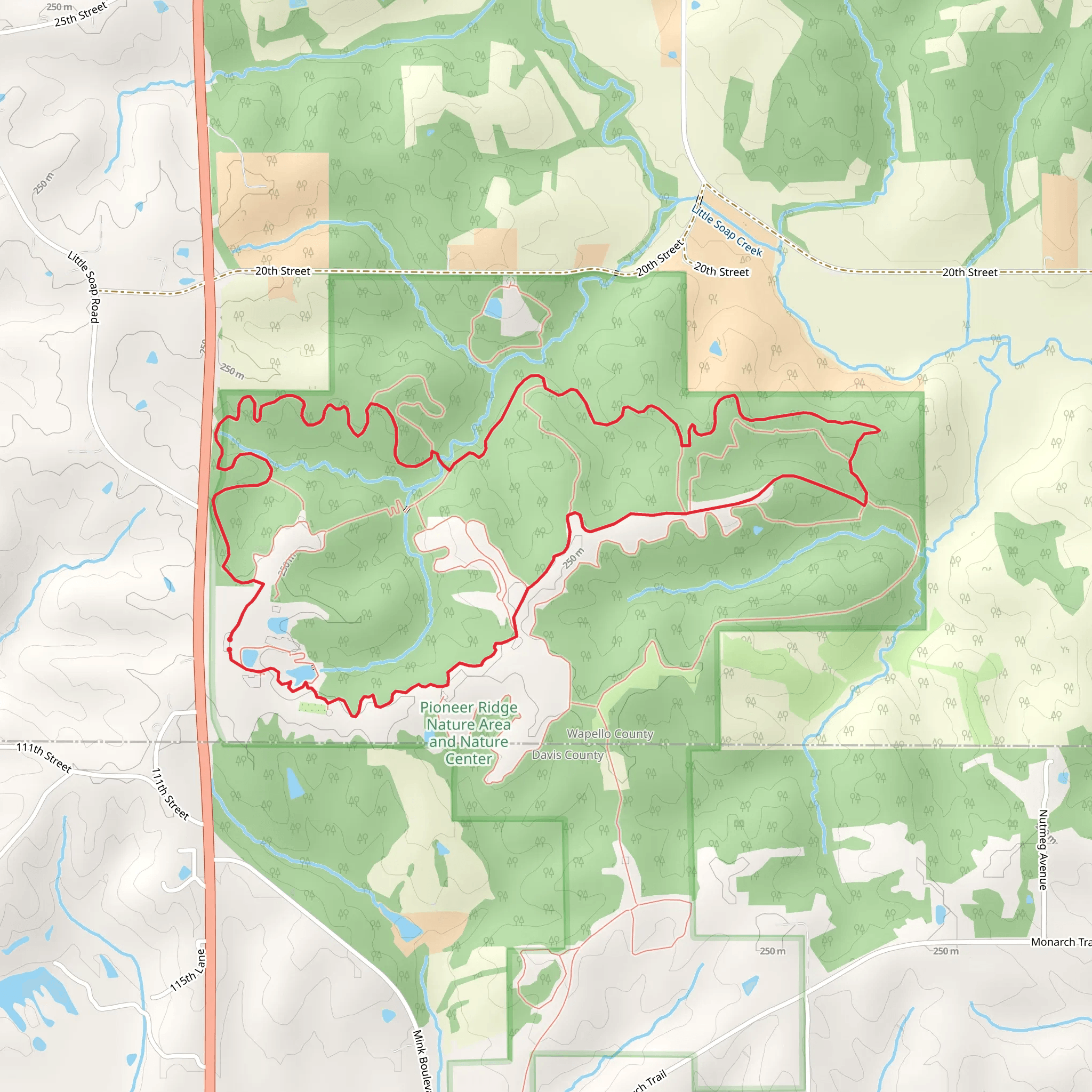 Red, Green, Blue and Yellow Loop Trail mobile static map