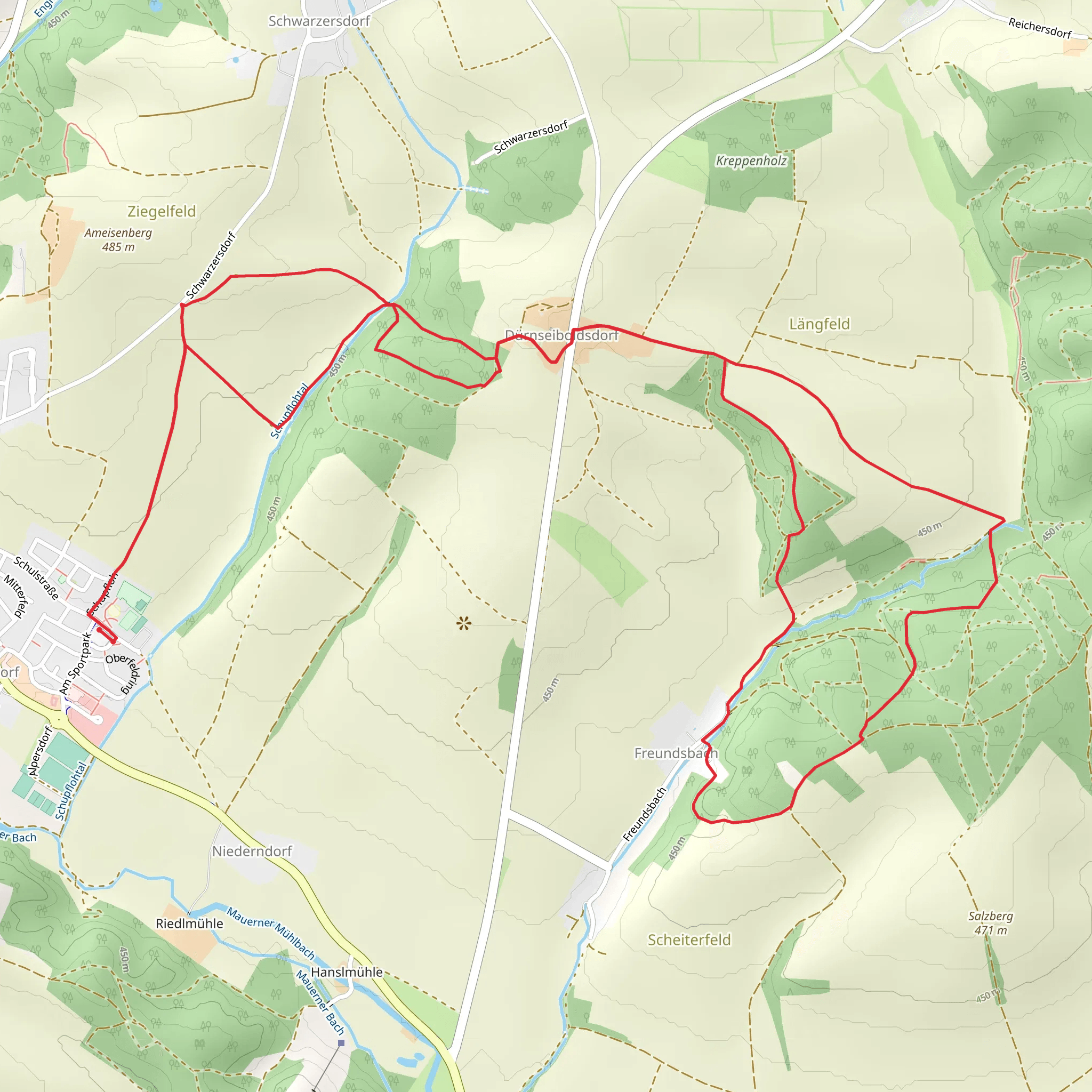Freundsbach and Schupflohtal Loop mobile static map