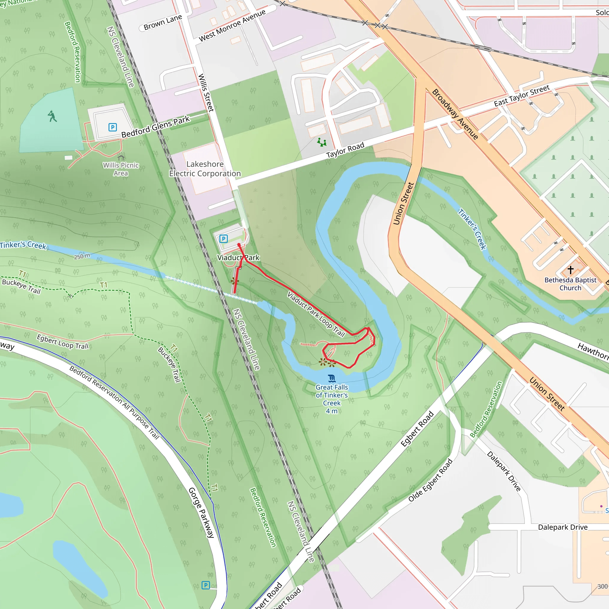 Viaduct Park Loop Trail mobile static map