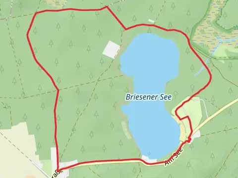 Briesener See via Rundwanderweg Briesener See and Wanderweg Luebben Goyatz