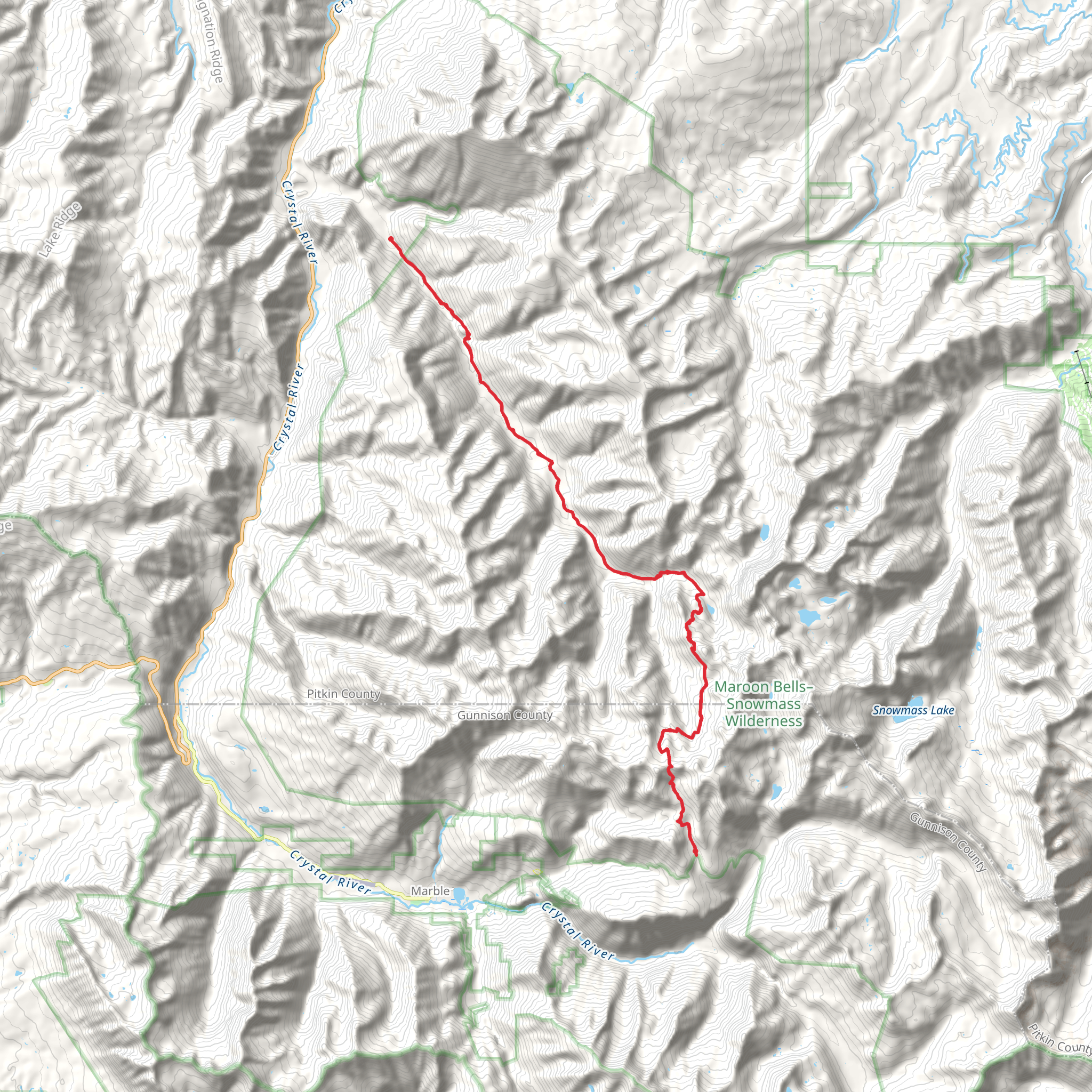 Avalanche - Silver Creek Trail mobile static map