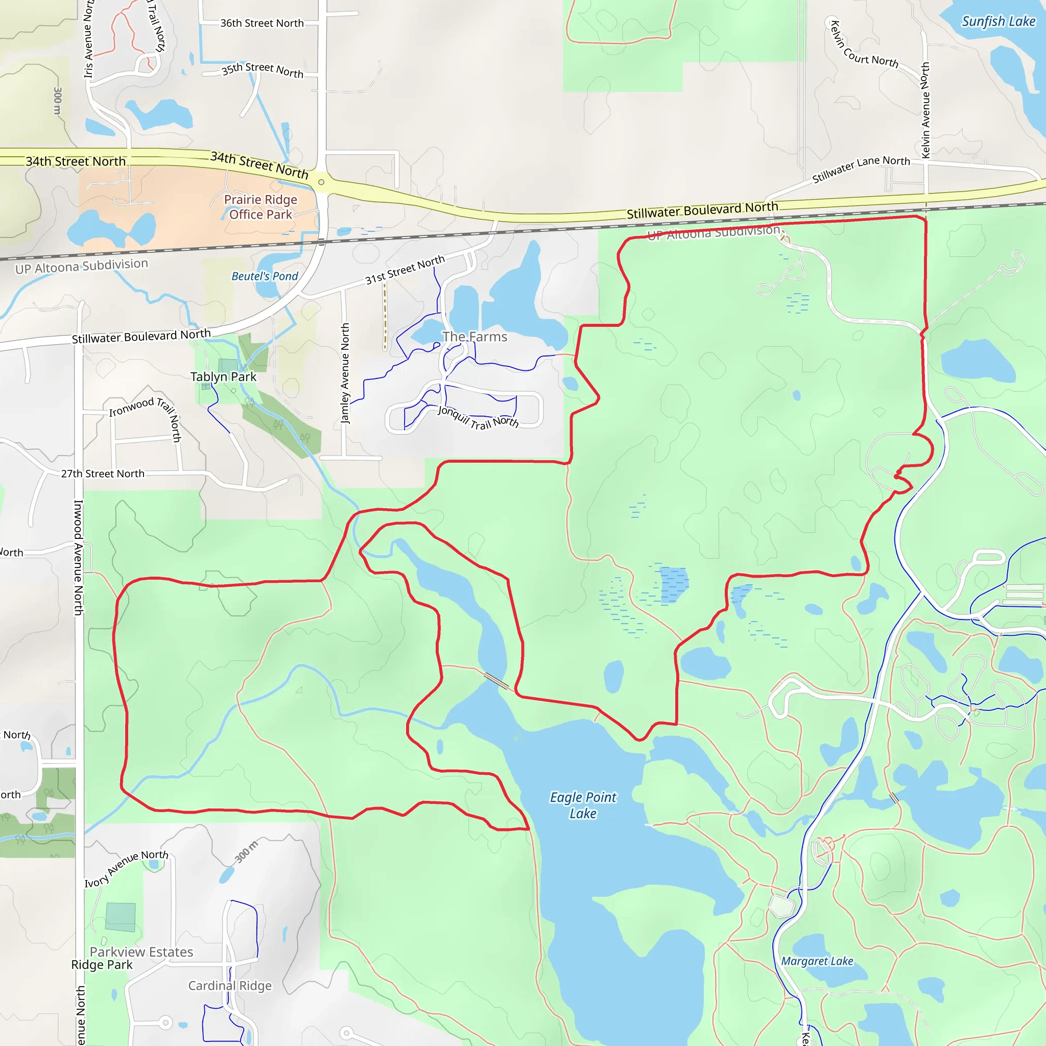 Lake Elmo Park and Eagle Point Loop Trail - North mobile static map