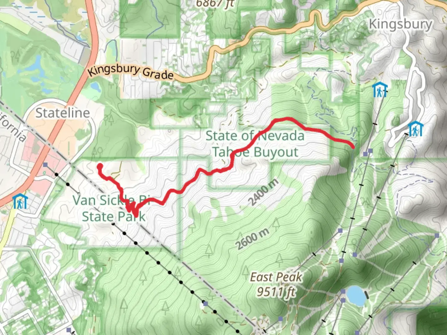 An image depicting the trail Van Sickle Trail and its surrounding area.