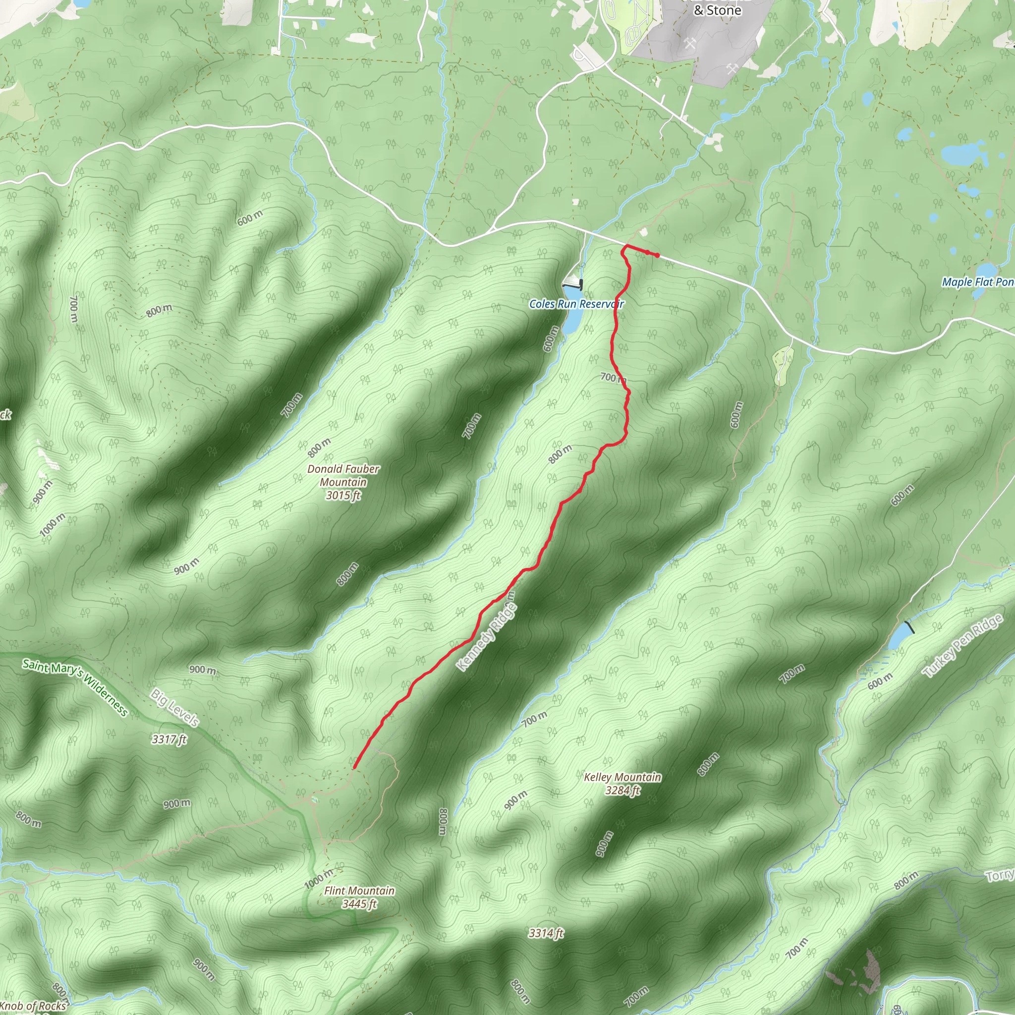 Kennedy Ridge Trail mobile static map