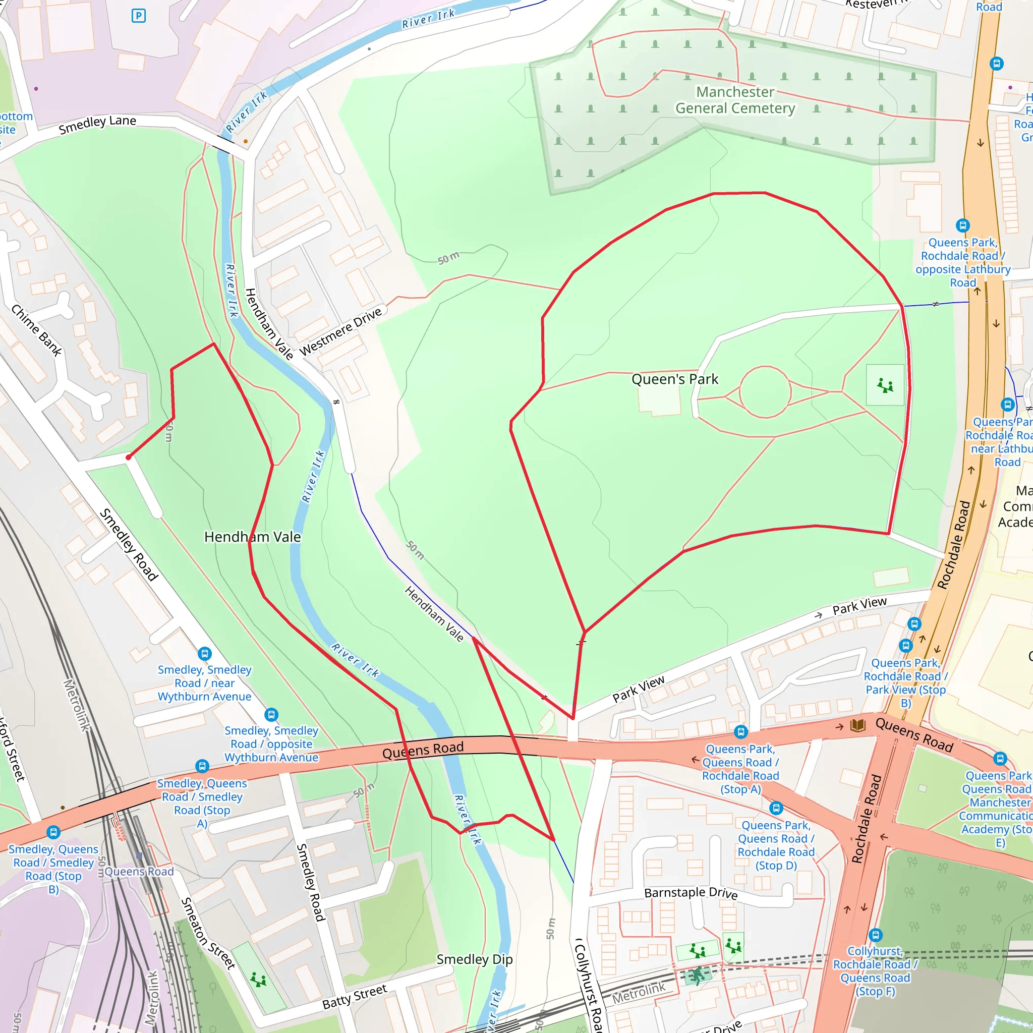 Queen's Park Loop mobile static map
