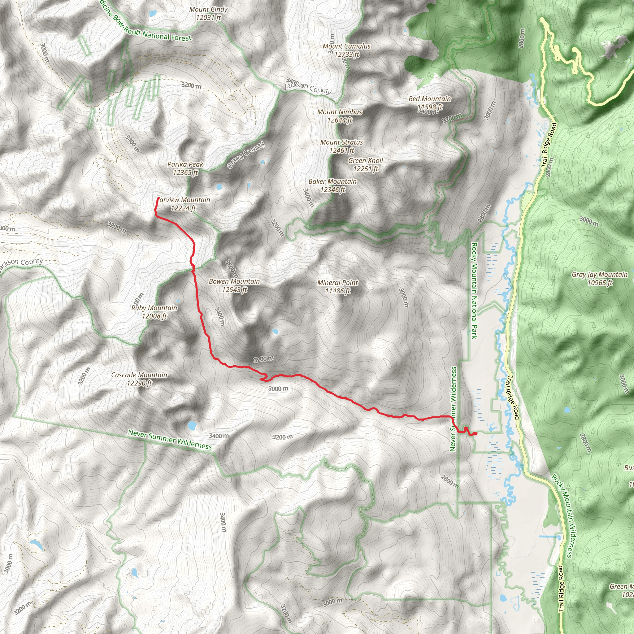 Fairview Mountain via CDT mobile static map