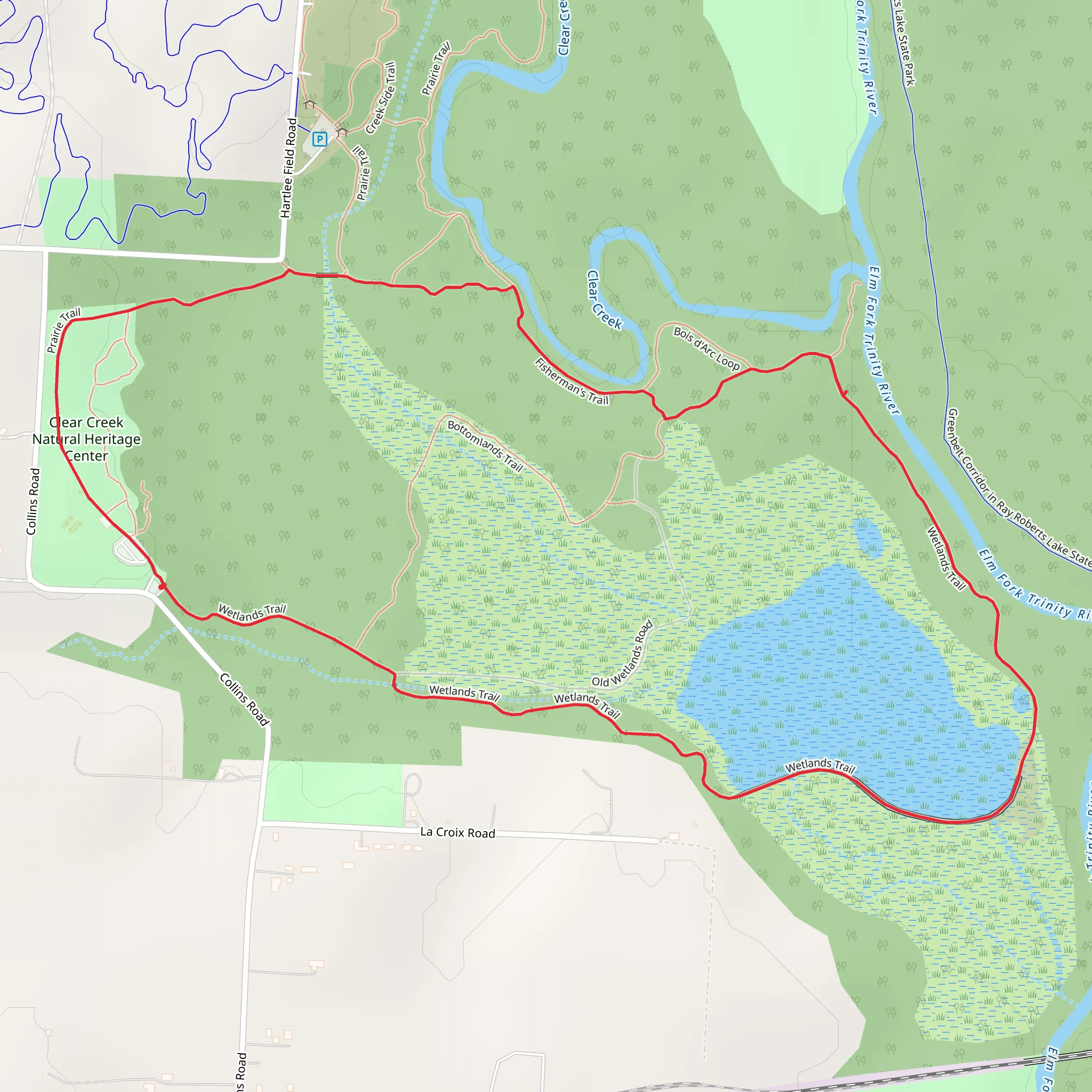 Wetlands and Fisherman's Loop Trail mobile static map