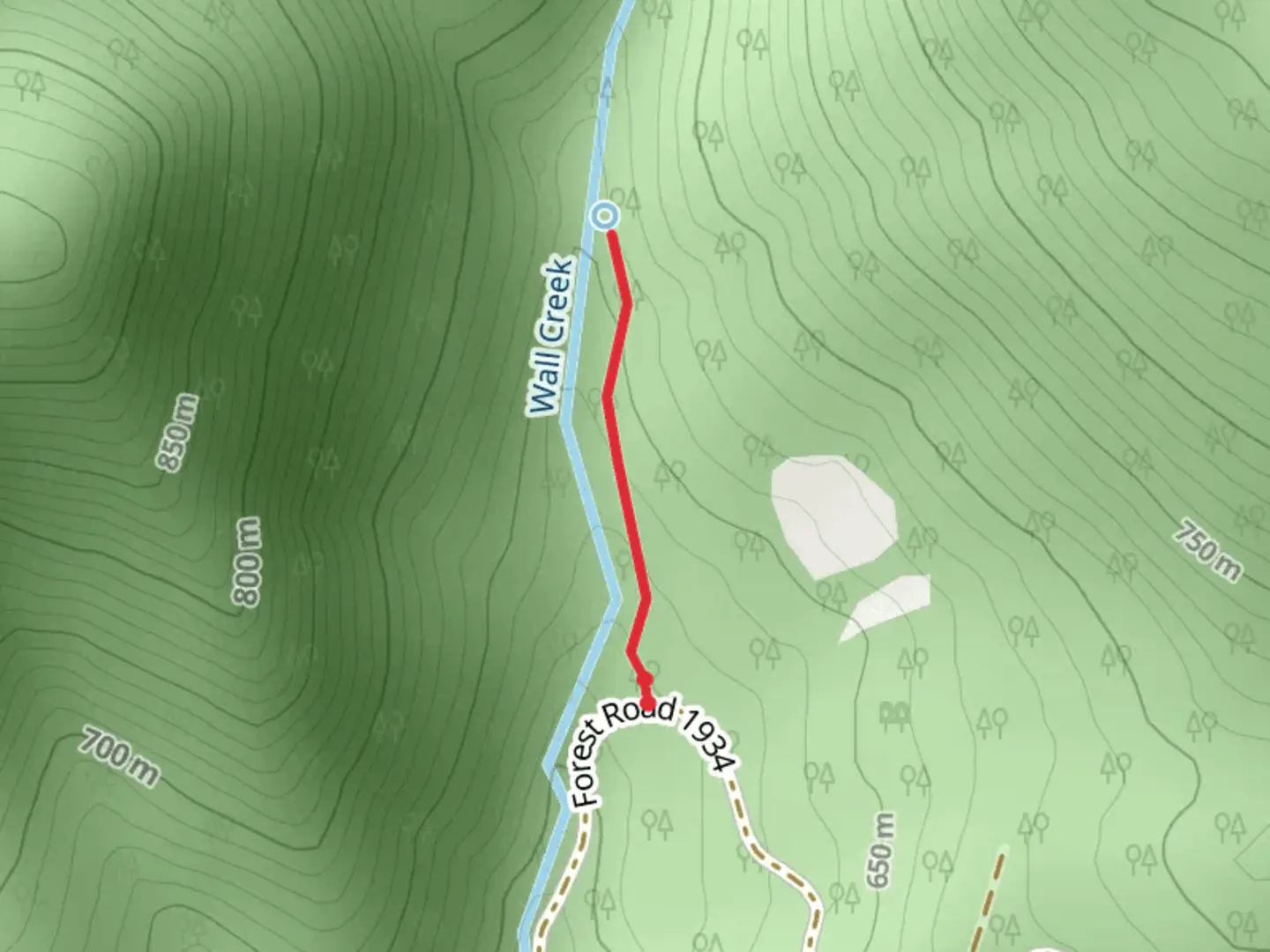 An image depicting the trail Wall Creek Warm Springs Trail and its surrounding area.