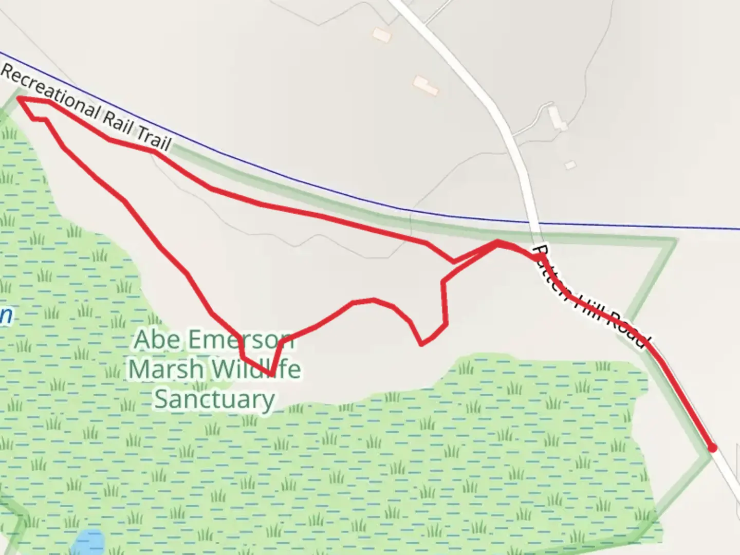 An image depicting the trail Patten Hill Road Loop and its surrounding area.