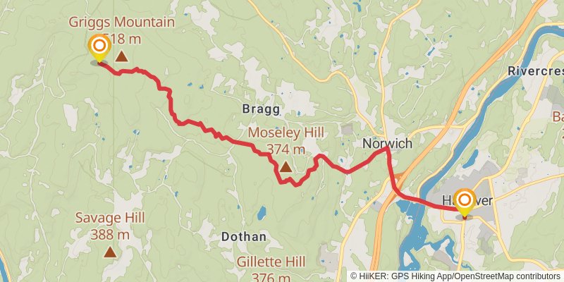 Appalachian Trail Section Hike - Sherburne Pass to Dartmouth stage 5 Map