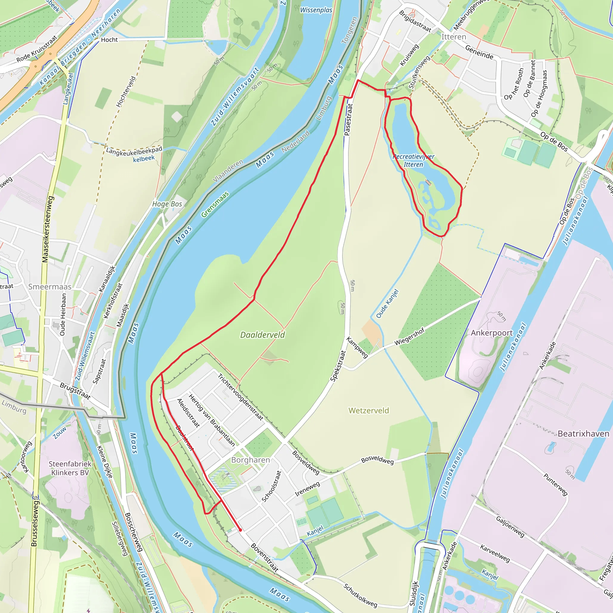 recreatievijver Itteren Loop mobile static map