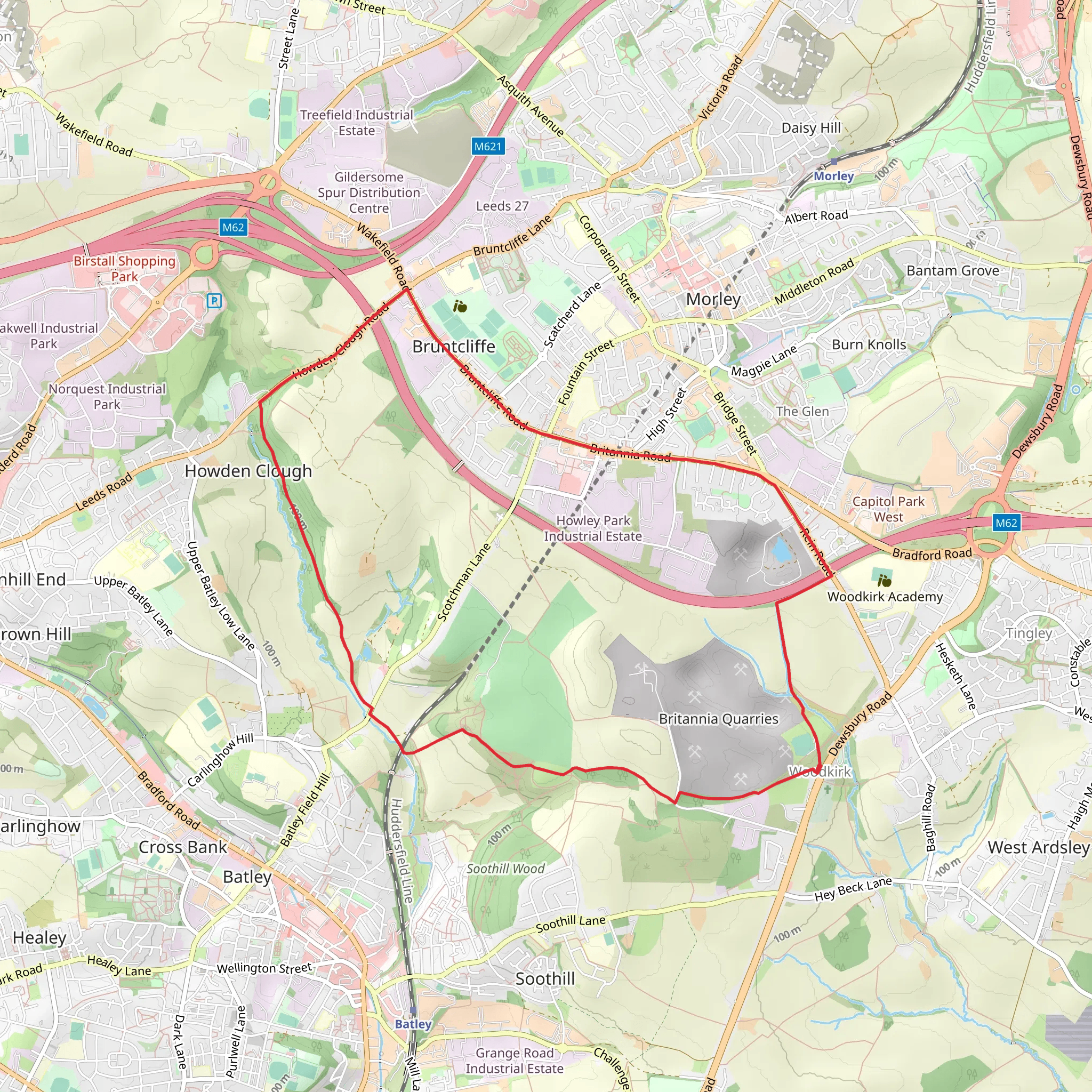 Woodkirk West Loop Walk mobile static map