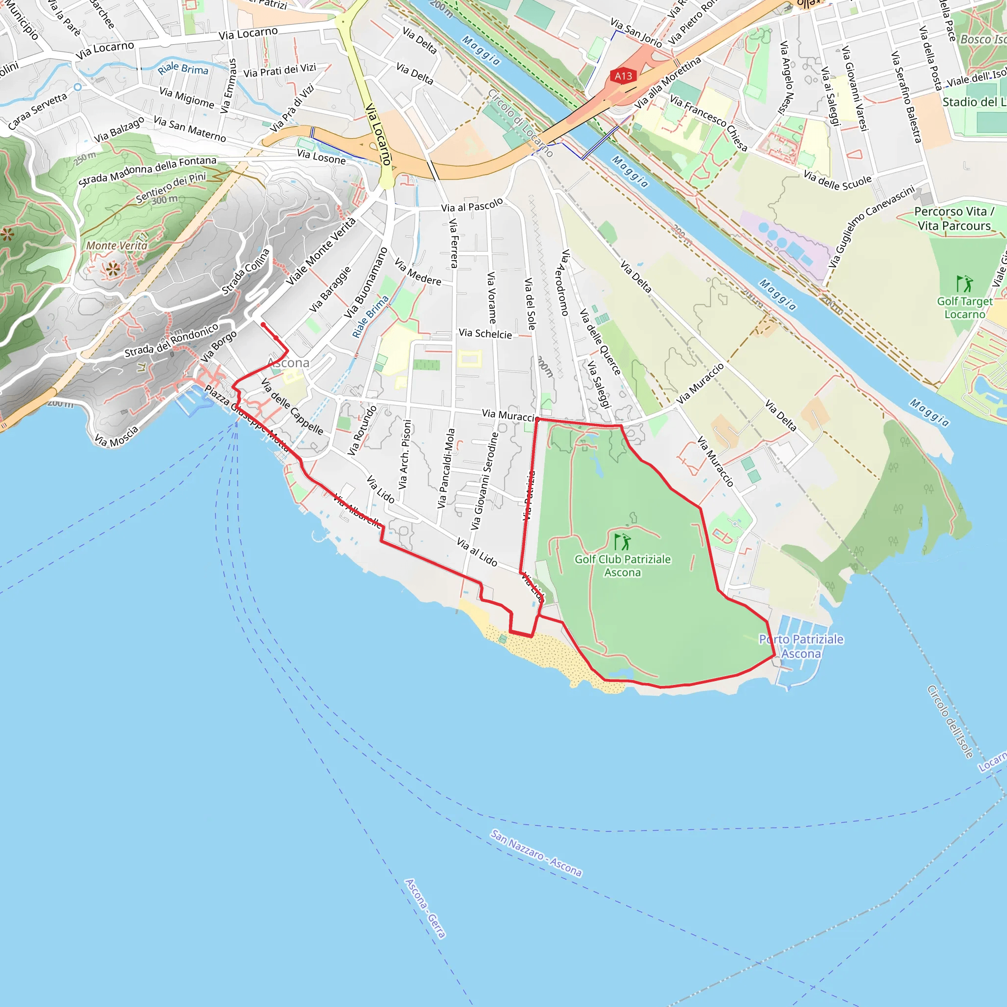 Giro Lungolago Ascona mobile static map