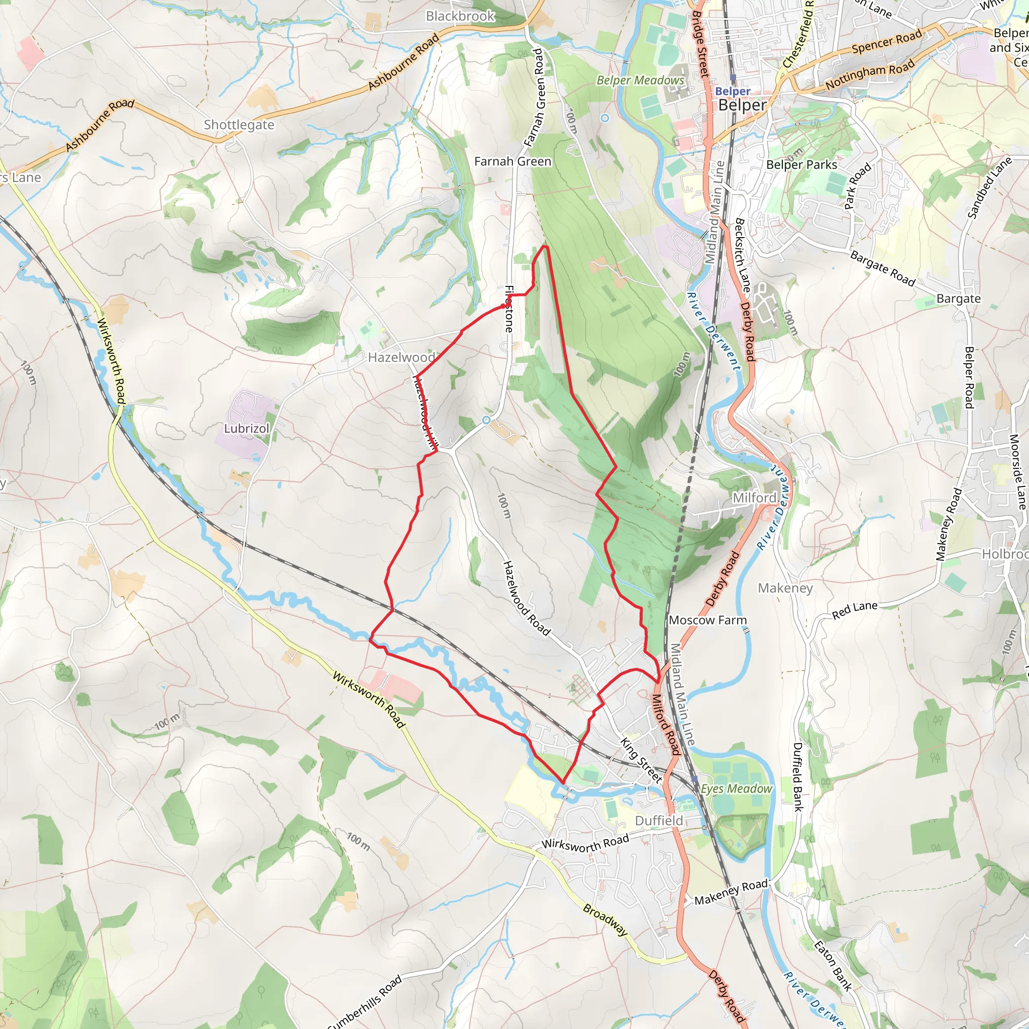 Duffield and the Chevin mobile static map