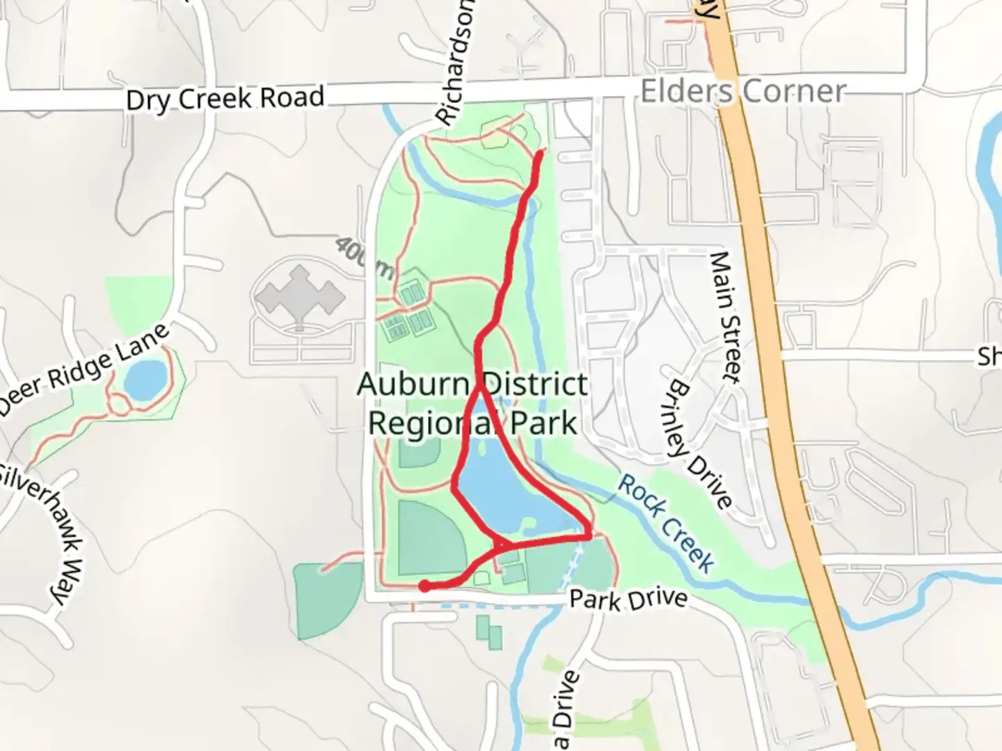 An image depicting the trail Auburn District Regional Park Loop and its surrounding area.