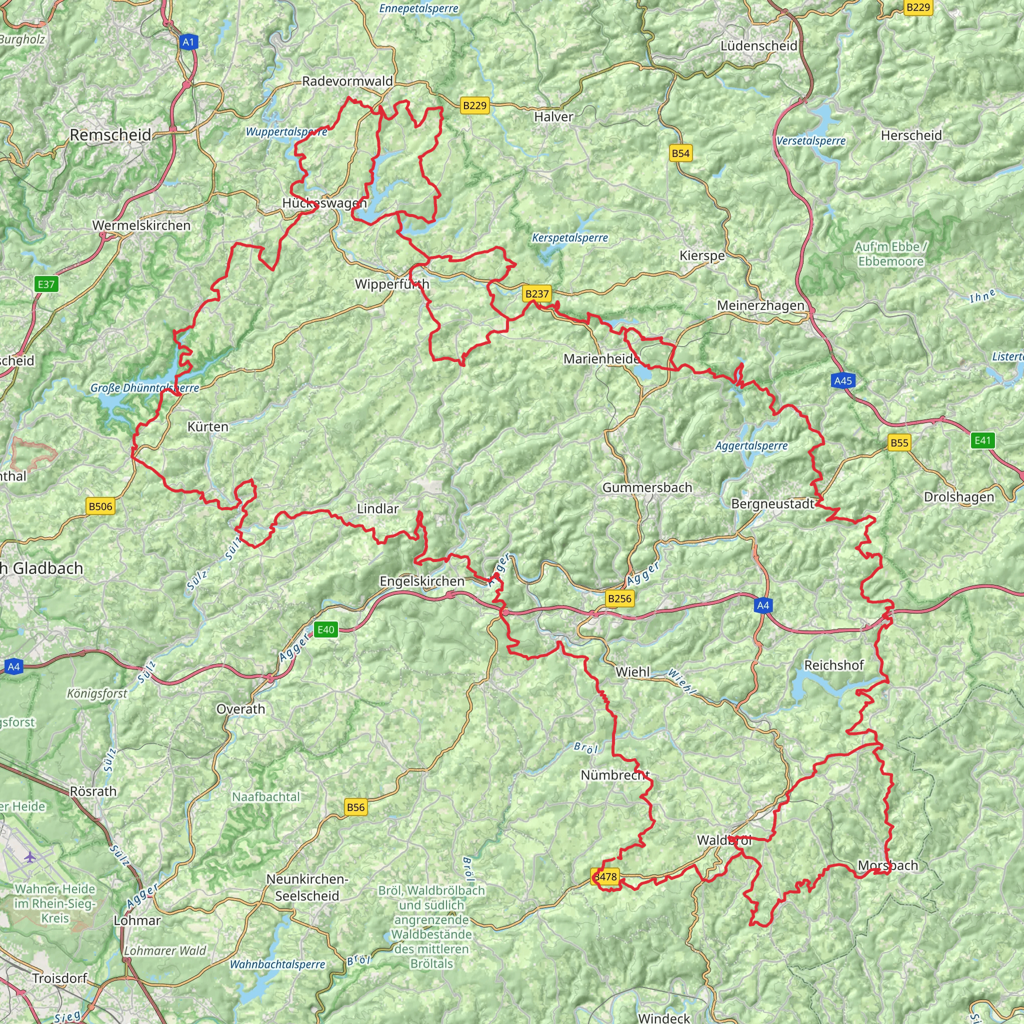 Bergischer Panoramasteig mobile static map