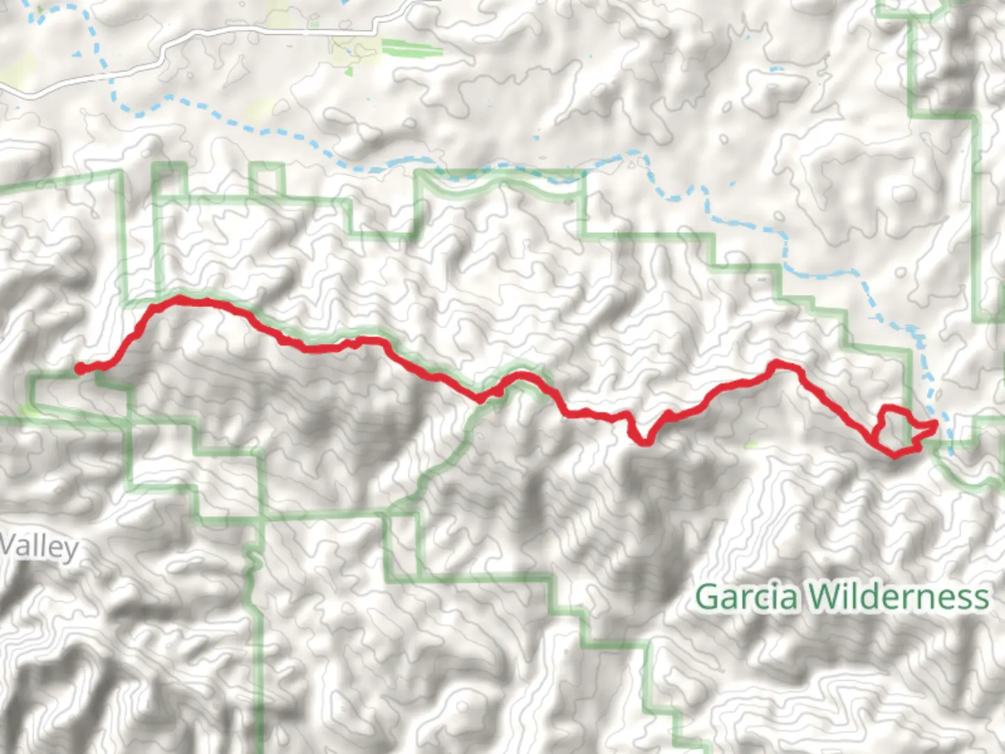 An image depicting the trail Salinas River via Garcia Ridge Trail and its surrounding area.