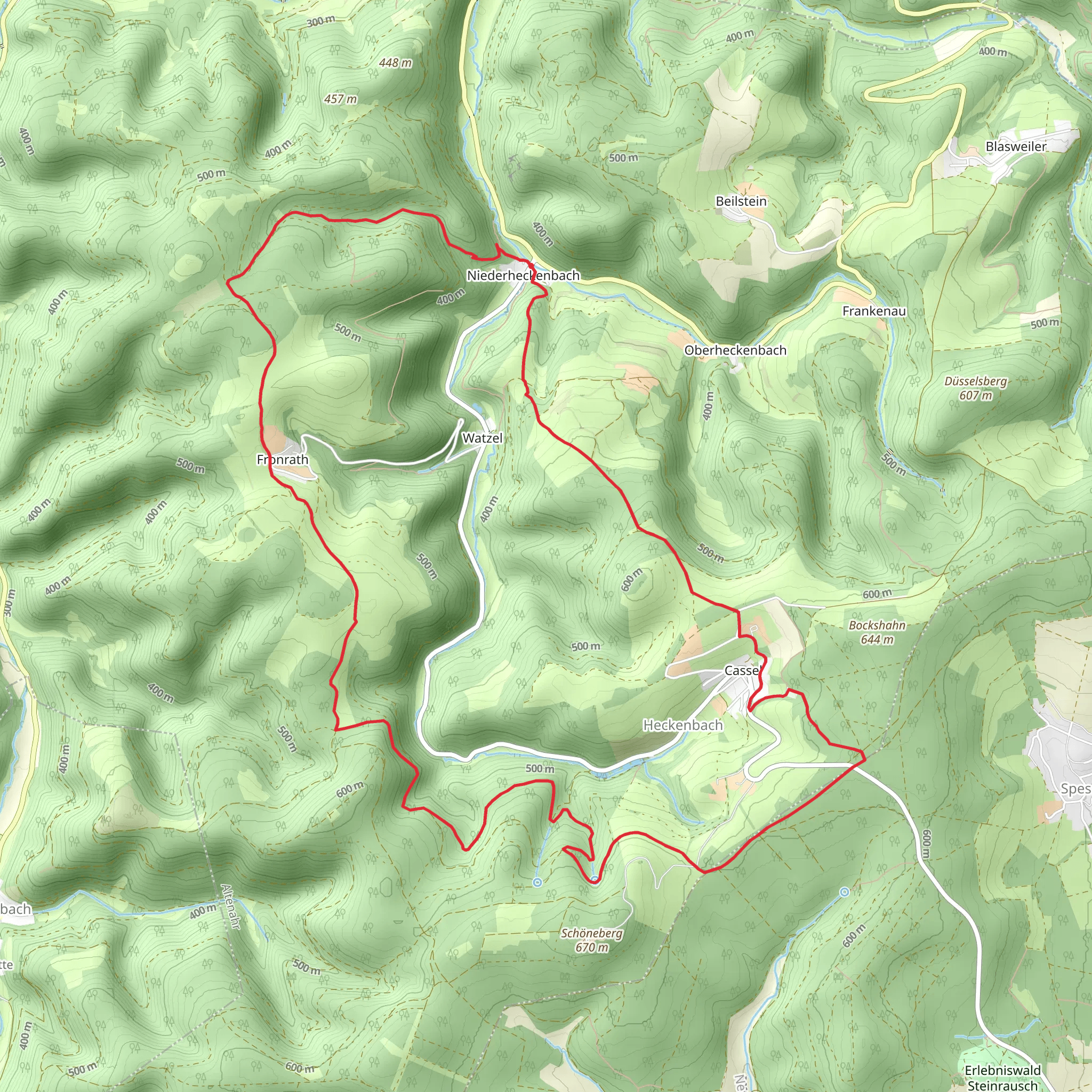 Niederheckenbach and Cassel Loop mobile static map