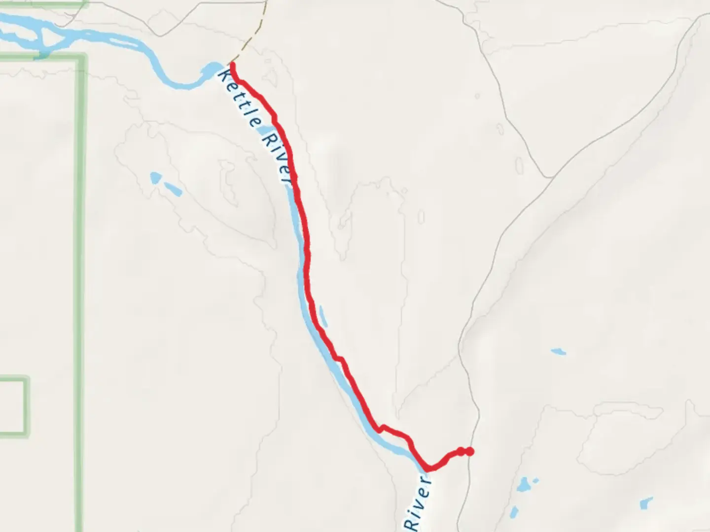 An image depicting the trail Kettle River Rapids Trail and its surrounding area.