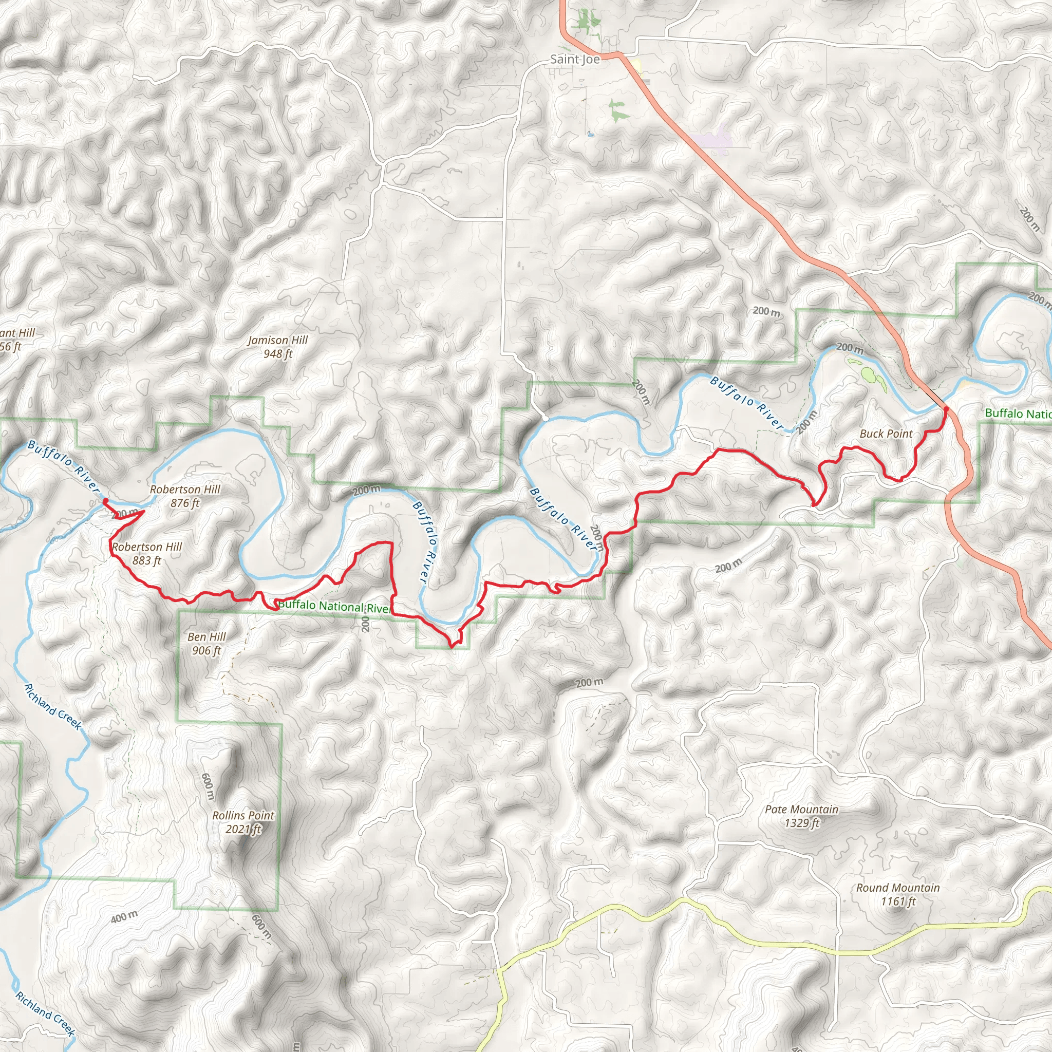 Buffalo River Trail - Woolum mobile static map
