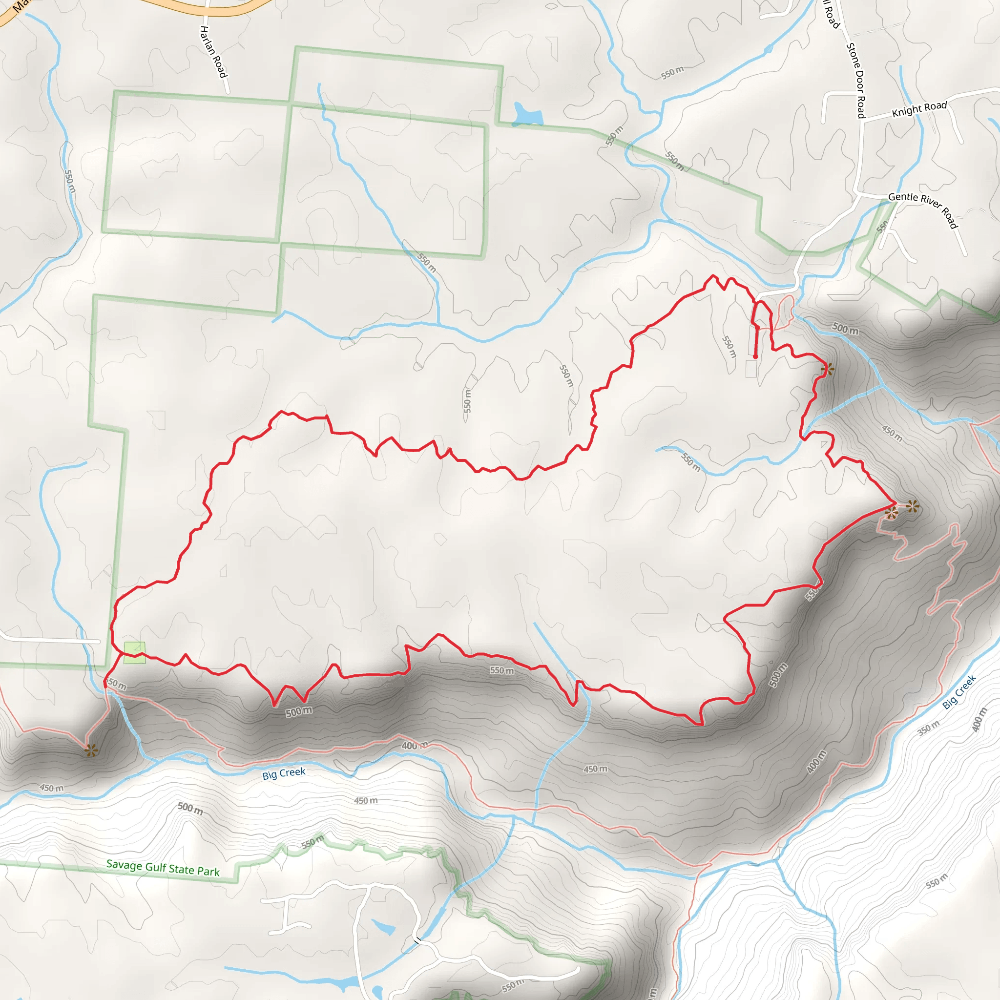 Laurel Trail and Big Creek Rim Loop Trail mobile static map