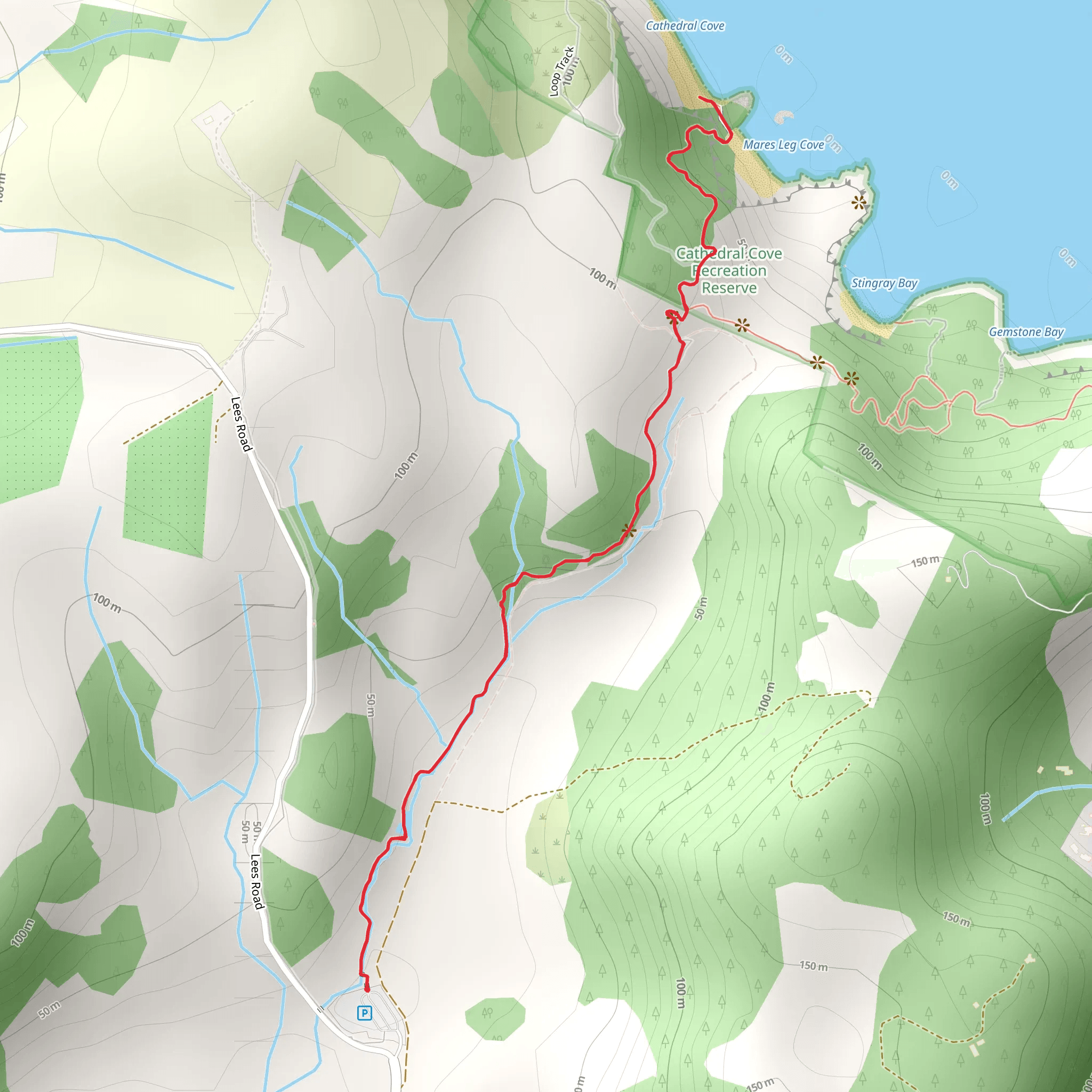 Cathedral Cove Gateway Trail mobile static map