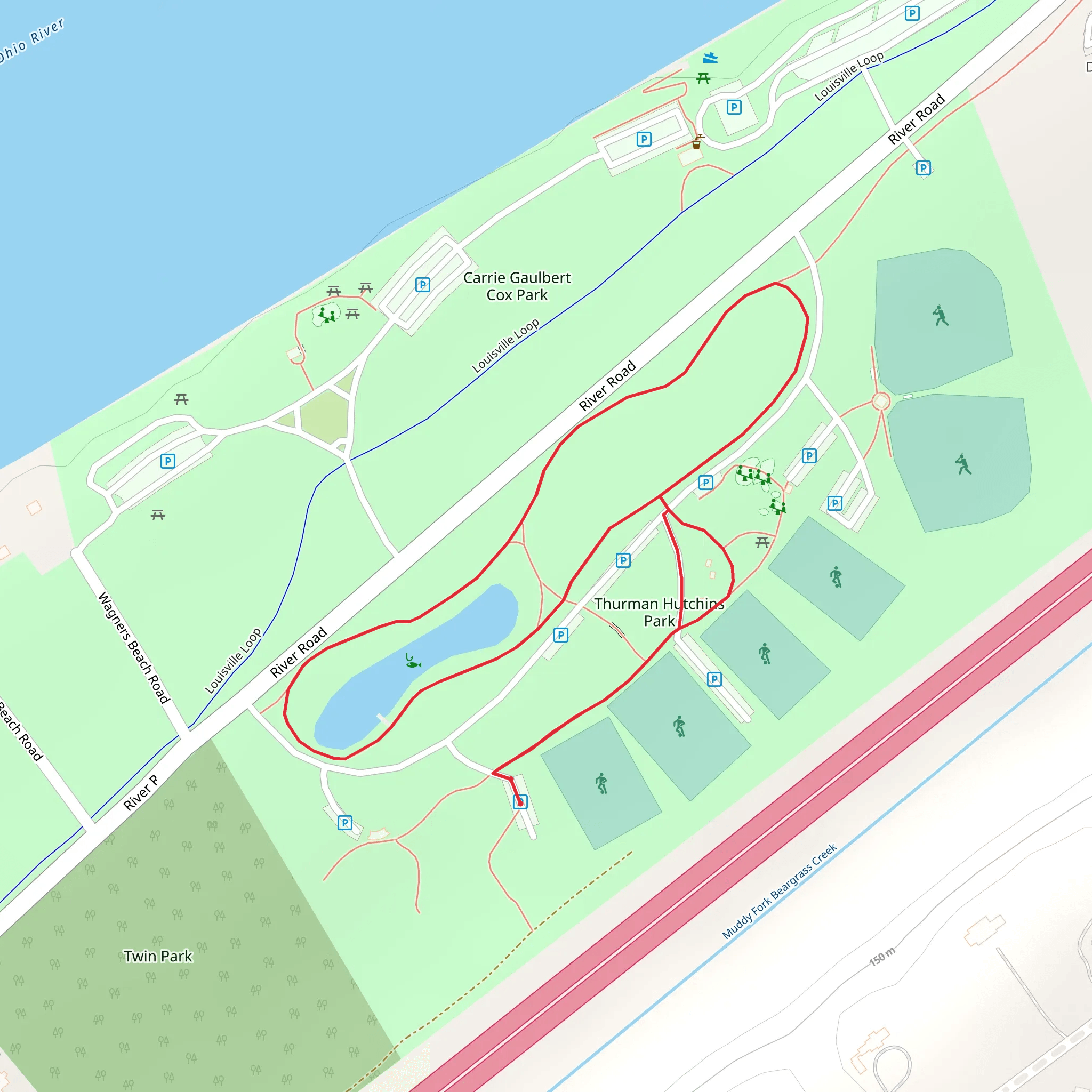Thurman-Hutchins Park Loop mobile static map