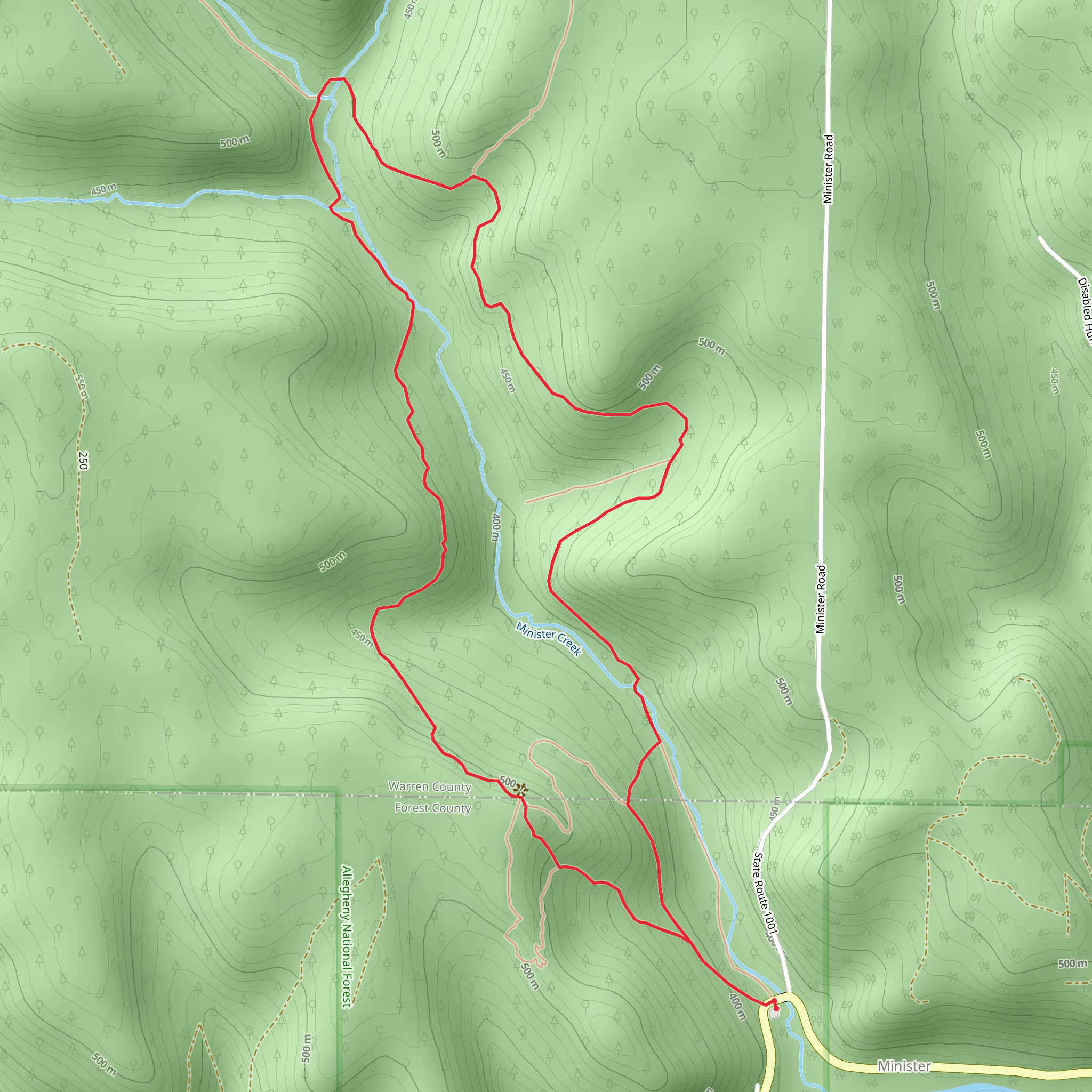 Minister Creek Loop mobile static map