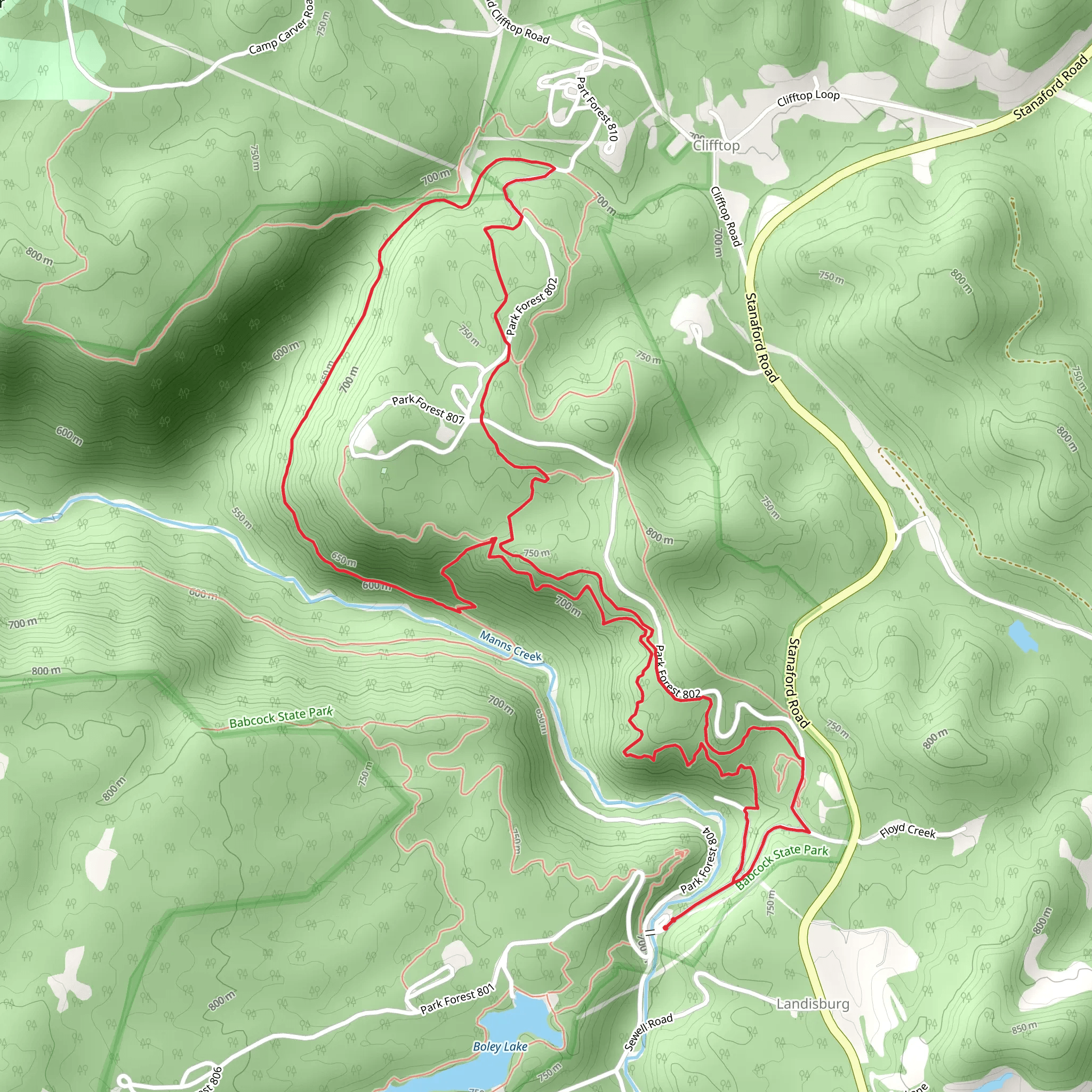 Old Pond, Twin Hollow and Skyline Loop Trail mobile static map