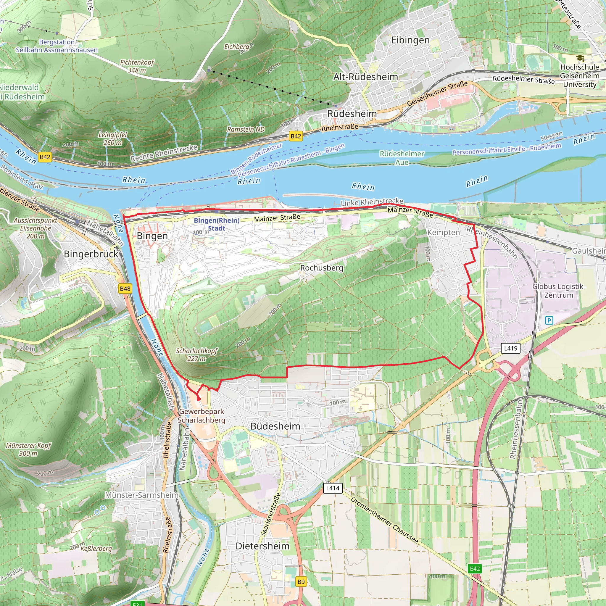 Nahe via Jakobsweg mobile static map