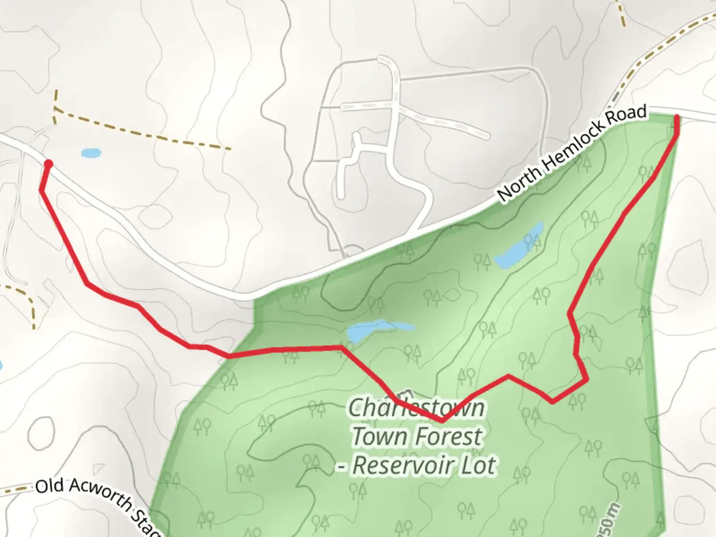 An image depicting the trail North Hemlock Road and its surrounding area.