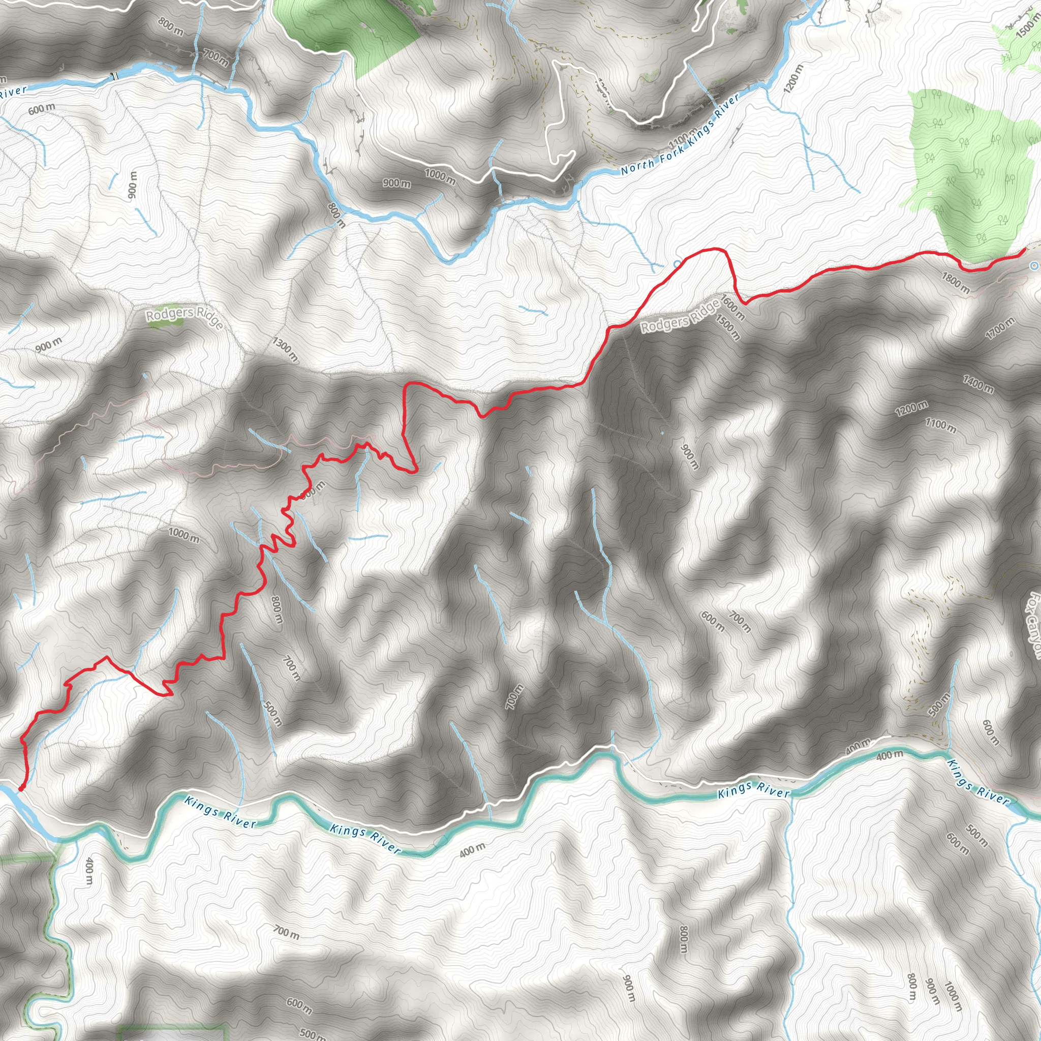 Bear Wallow Trail from Kings River mobile static map