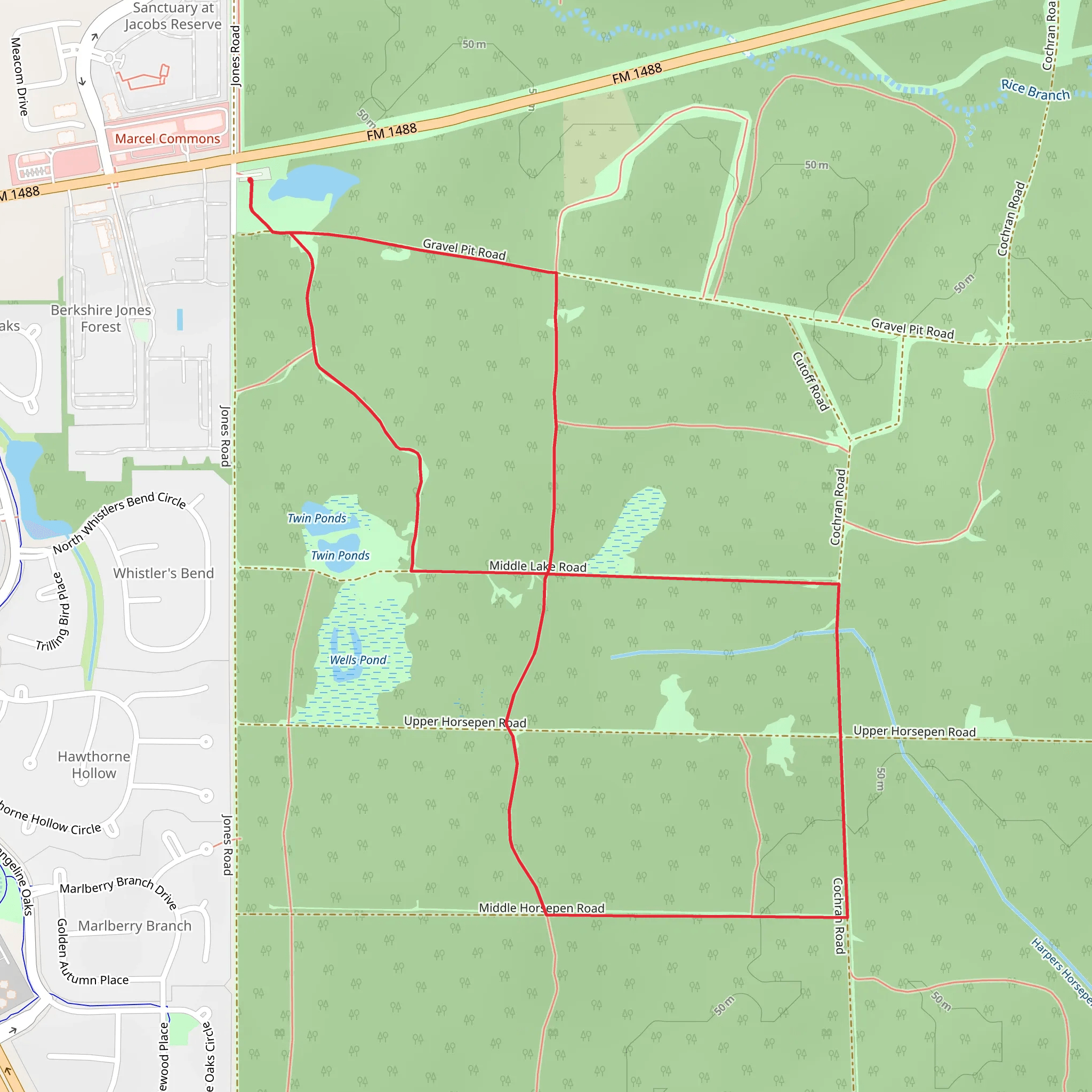 William Goodrich Jones State Forest Loop mobile static map