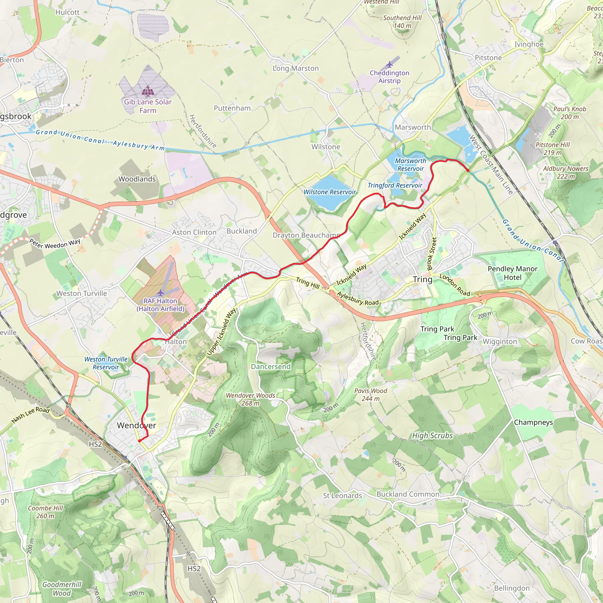 Wendover Canal Arm Walk mobile static map