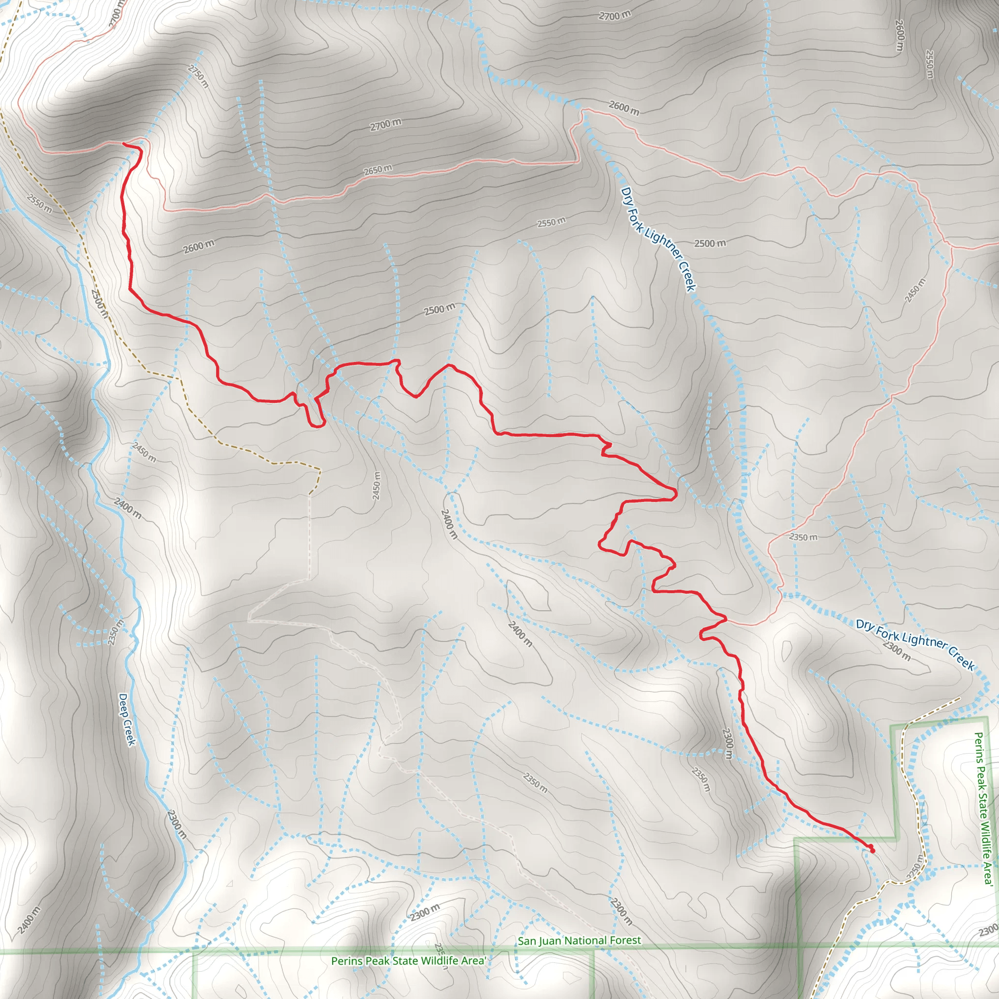 Dry Fork Trail mobile static map