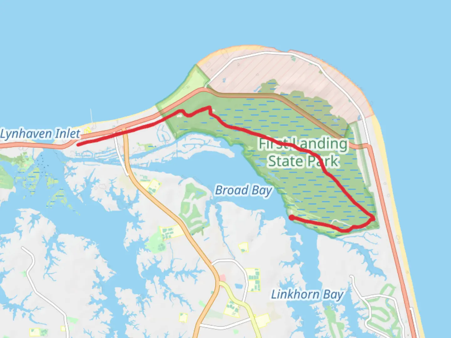 An image depicting the trail Cape Henry Trail and its surrounding area.