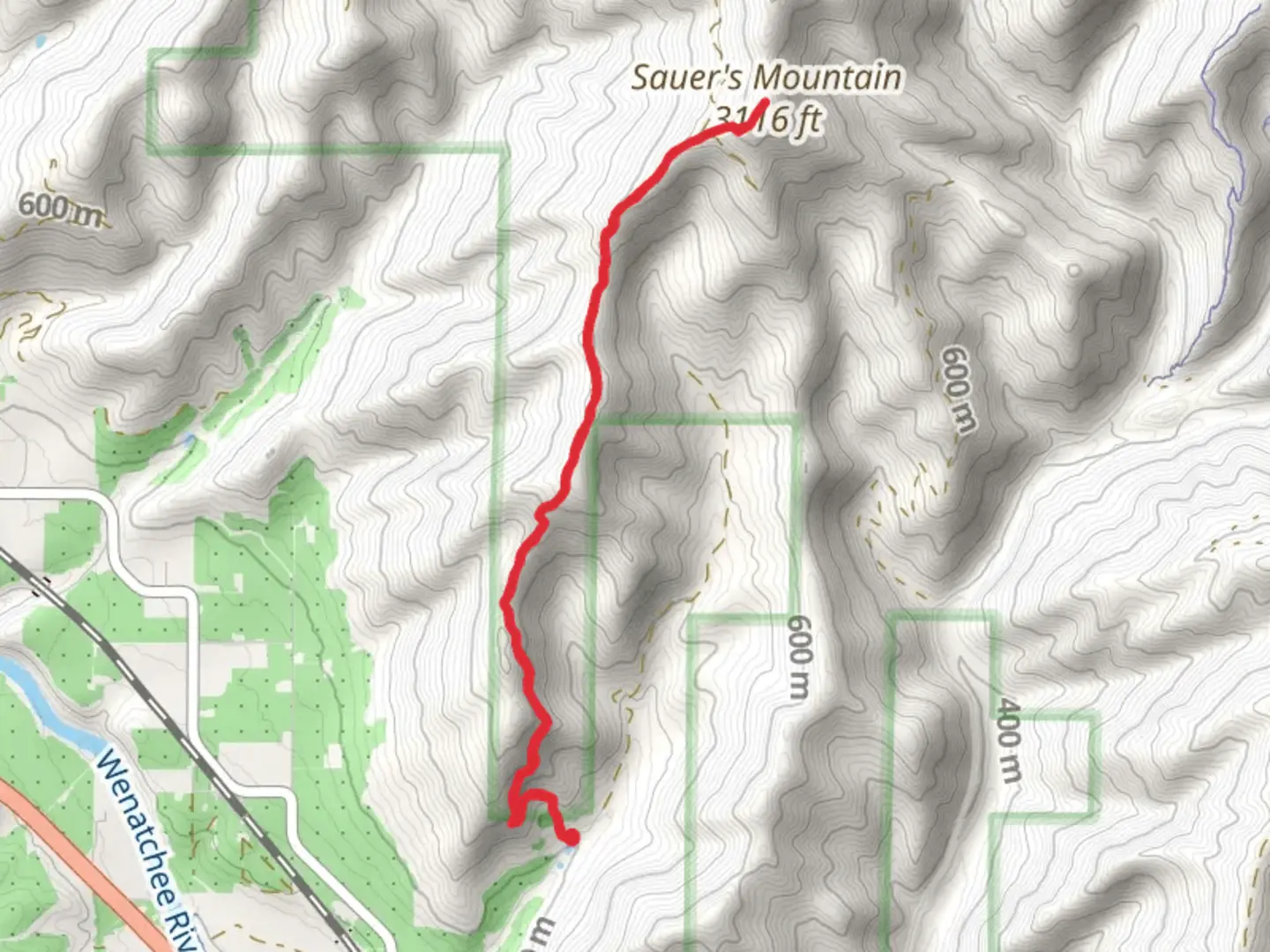 An image depicting the trail Saucer's Mountain Trail and its surrounding area.