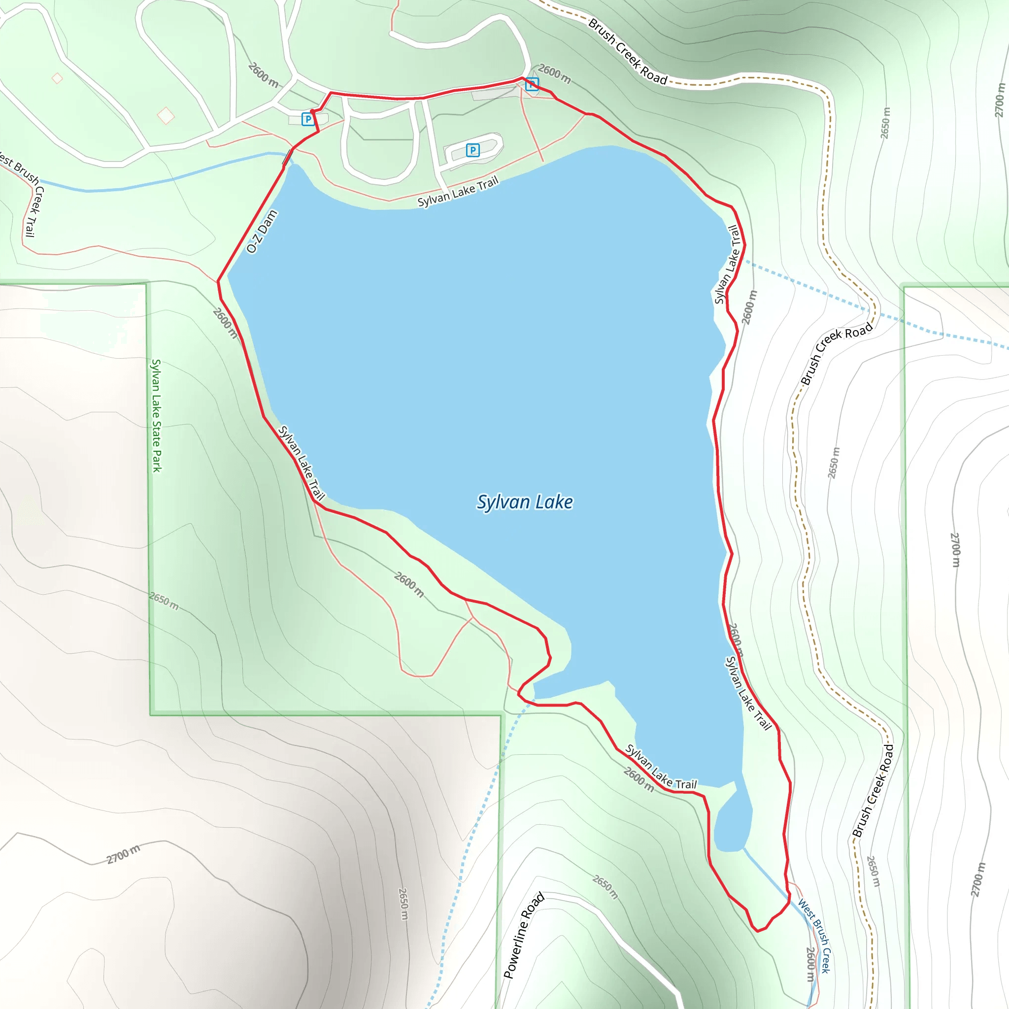 Sylvan Lake Loop mobile static map