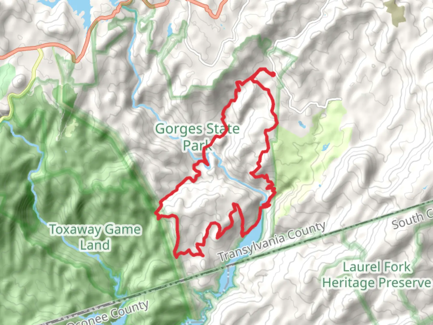 An image depicting the trail Auger Hole Trail and Foothills Trail Loop and its surrounding area.