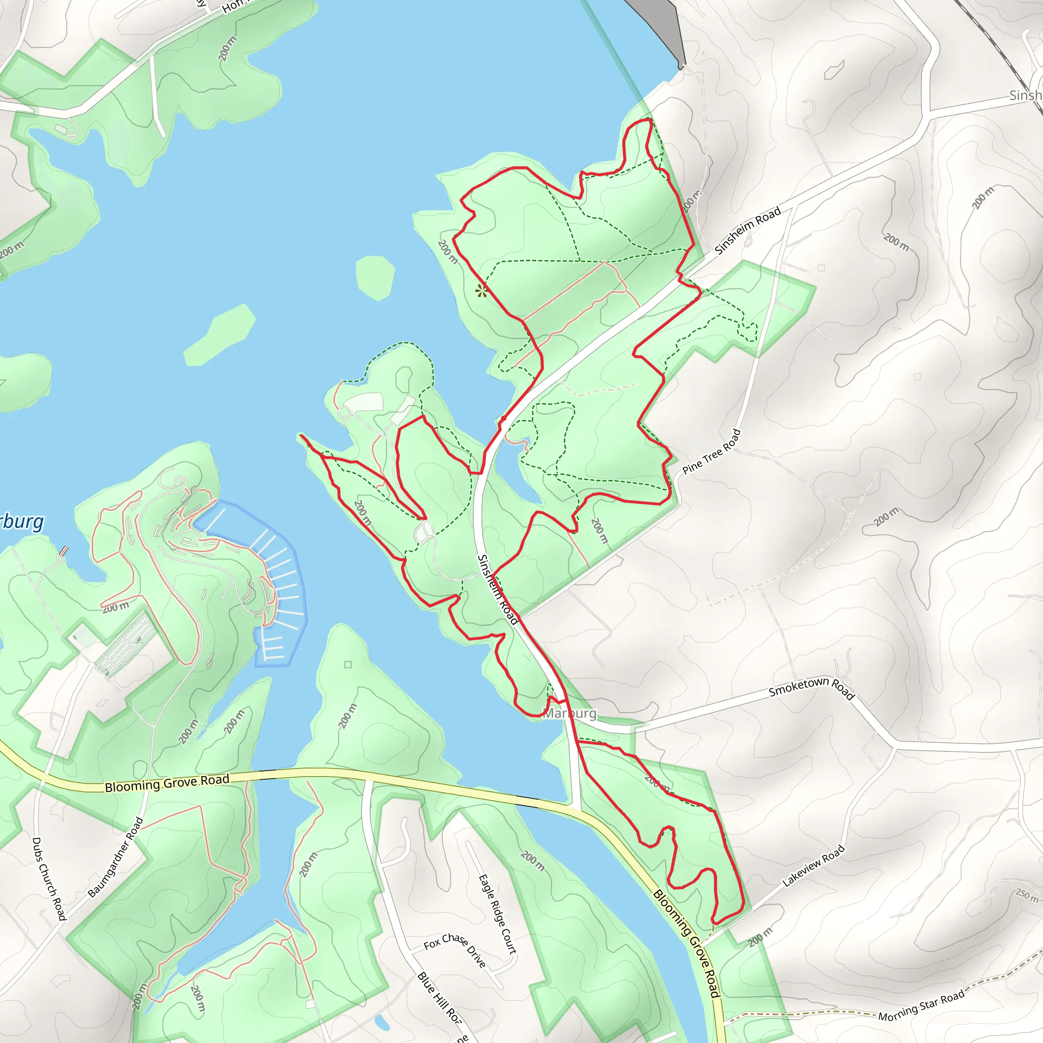 Lake Marburg - East Loop mobile static map