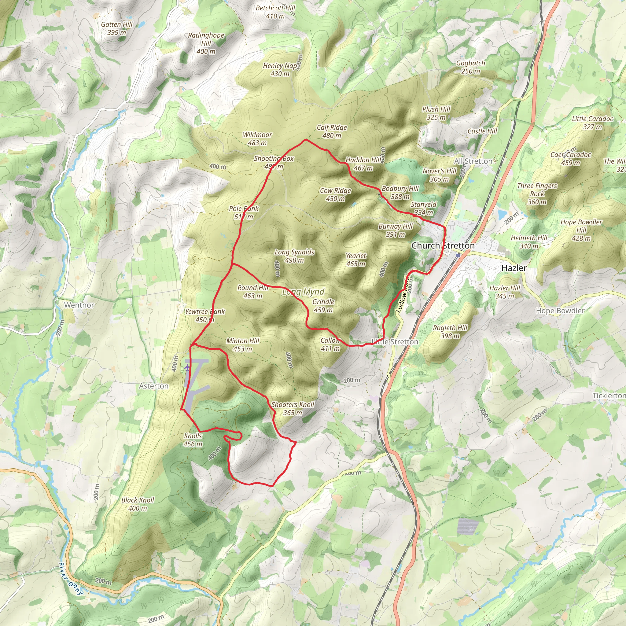 Pole Bank, Broadhill Dale and Bodbury Hill Loop mobile static map