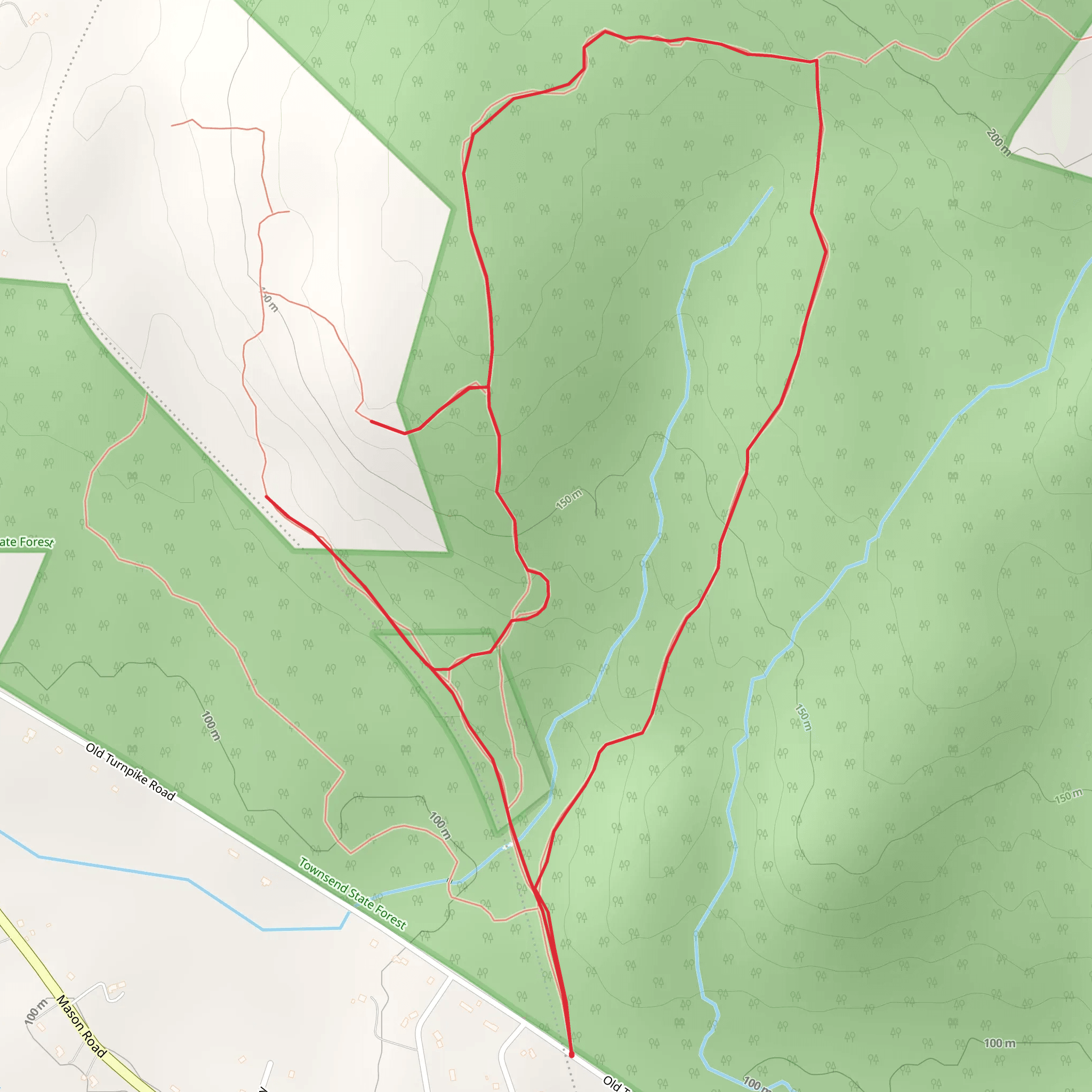 Baker Hill - Townsend State Forest Loop mobile static map
