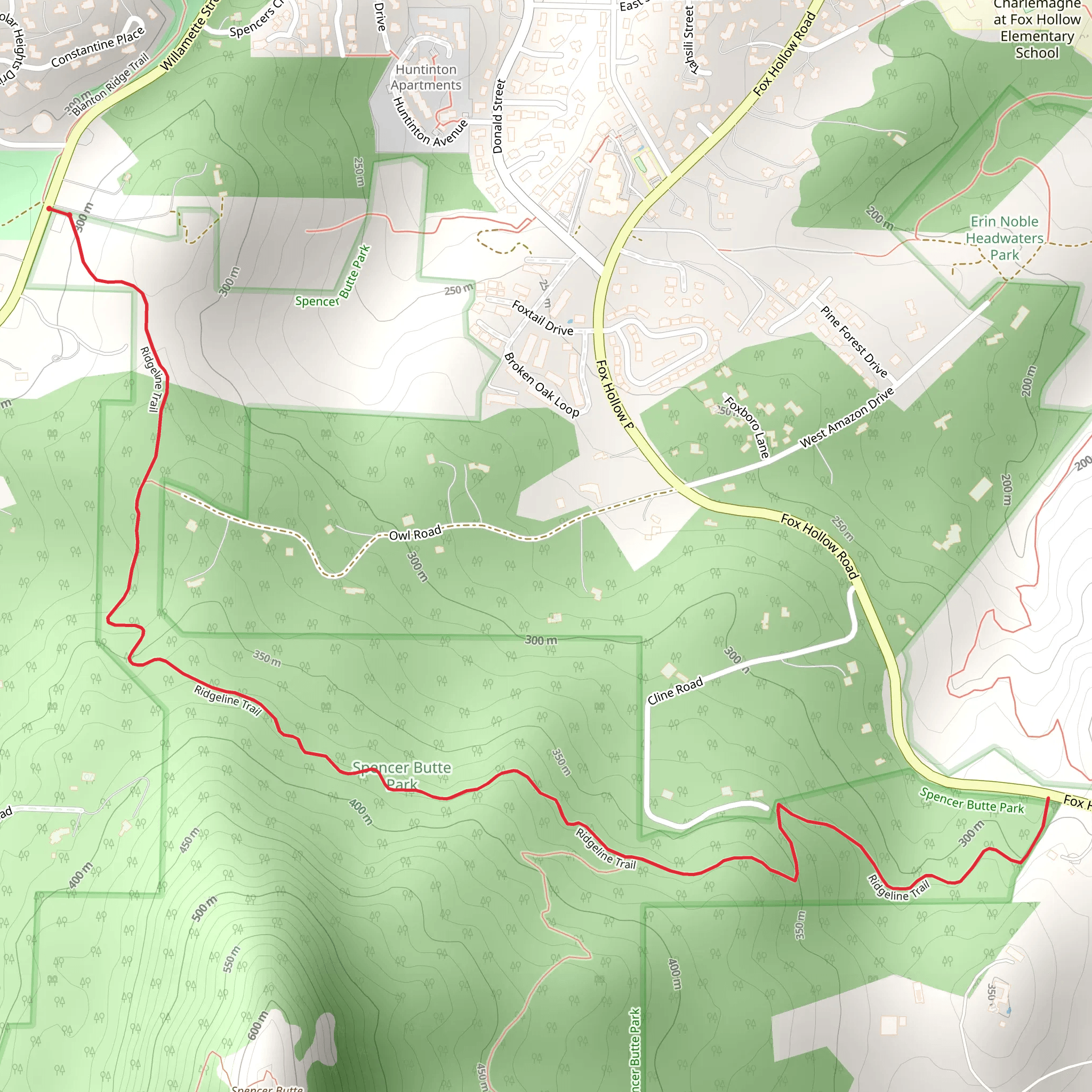 Ridgeline Trail - Willamette Street mobile static map